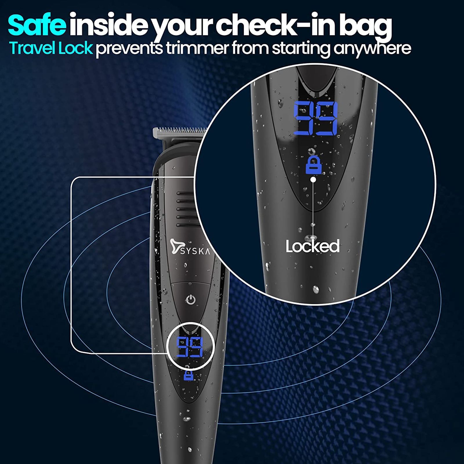 SYSKA Aqua Trim Pro Styling 5-in-1 Rechargeable Corded & Cordless Grooming Kit for Body, Nose, Beard & Moustache for Men (60min Runtime, Fast Charging, Black)_6