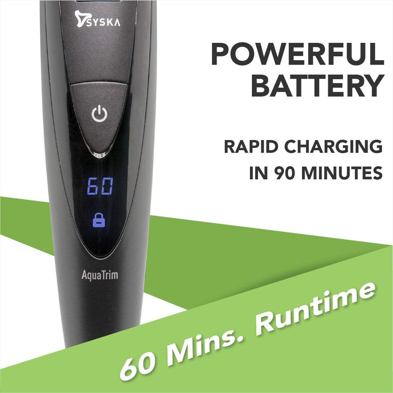 SYSKA Aqua Trim Pro Styling 5-in-1 Rechargeable Corded & Cordless Grooming Kit for Body, Nose, Beard & Moustache for Men (60min Runtime, Fast Charging, Black)_10