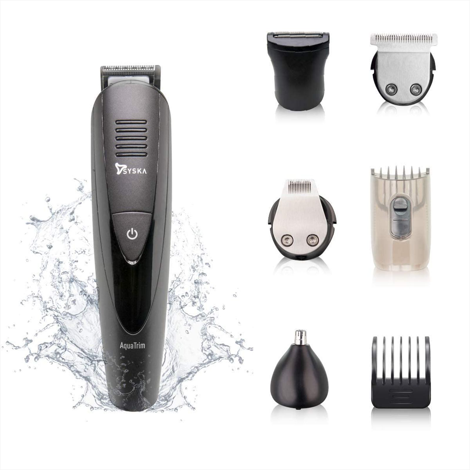 SYSKA Aqua Trim Pro Styling 5-in-1 Rechargeable Corded & Cordless Grooming Kit for Body, Nose, Beard & Moustache for Men (60min Runtime, Fast Charging, Black)_13