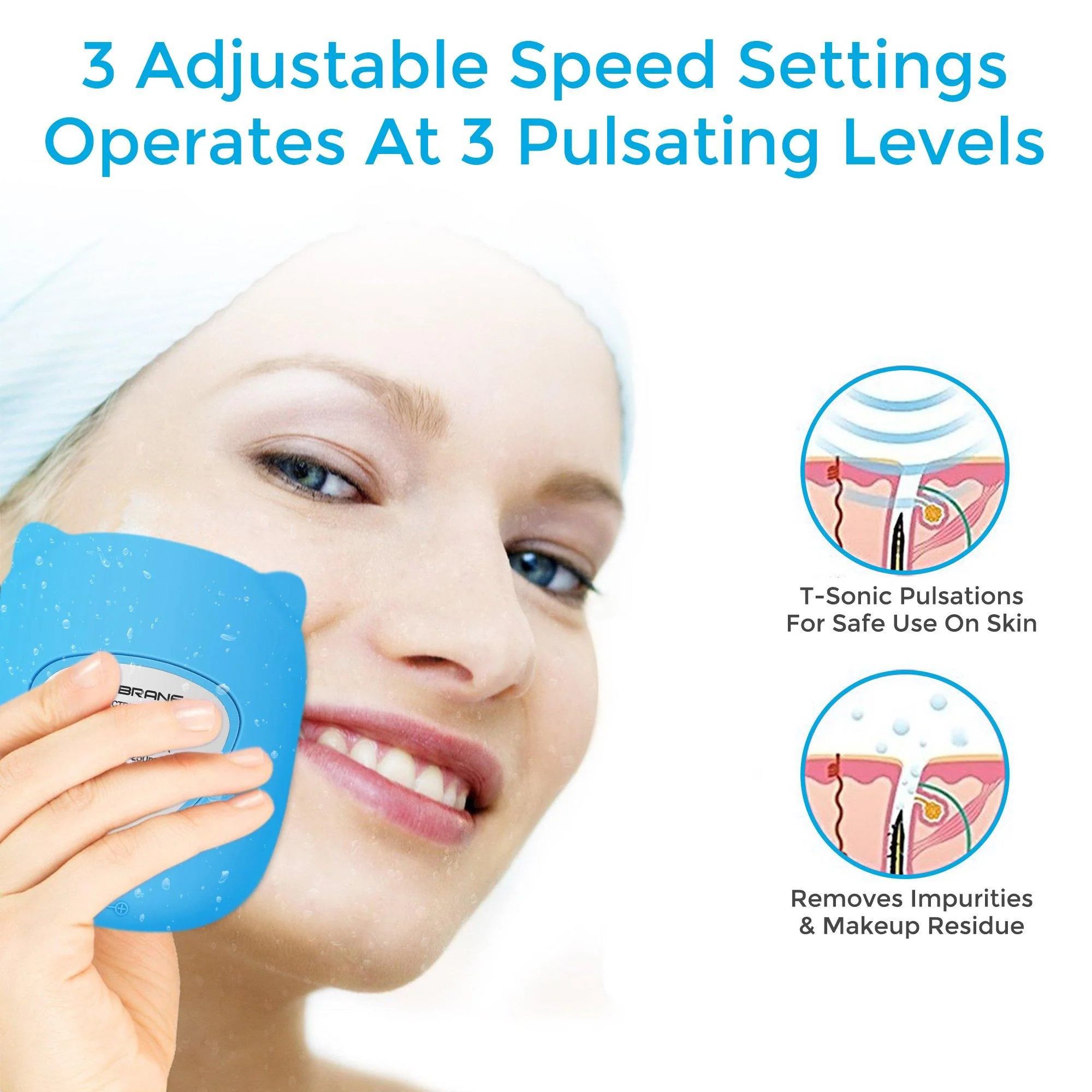 ambrane Face Cleanser (T-sonic Pulsation Technology, FGPC000004, Blue)_4