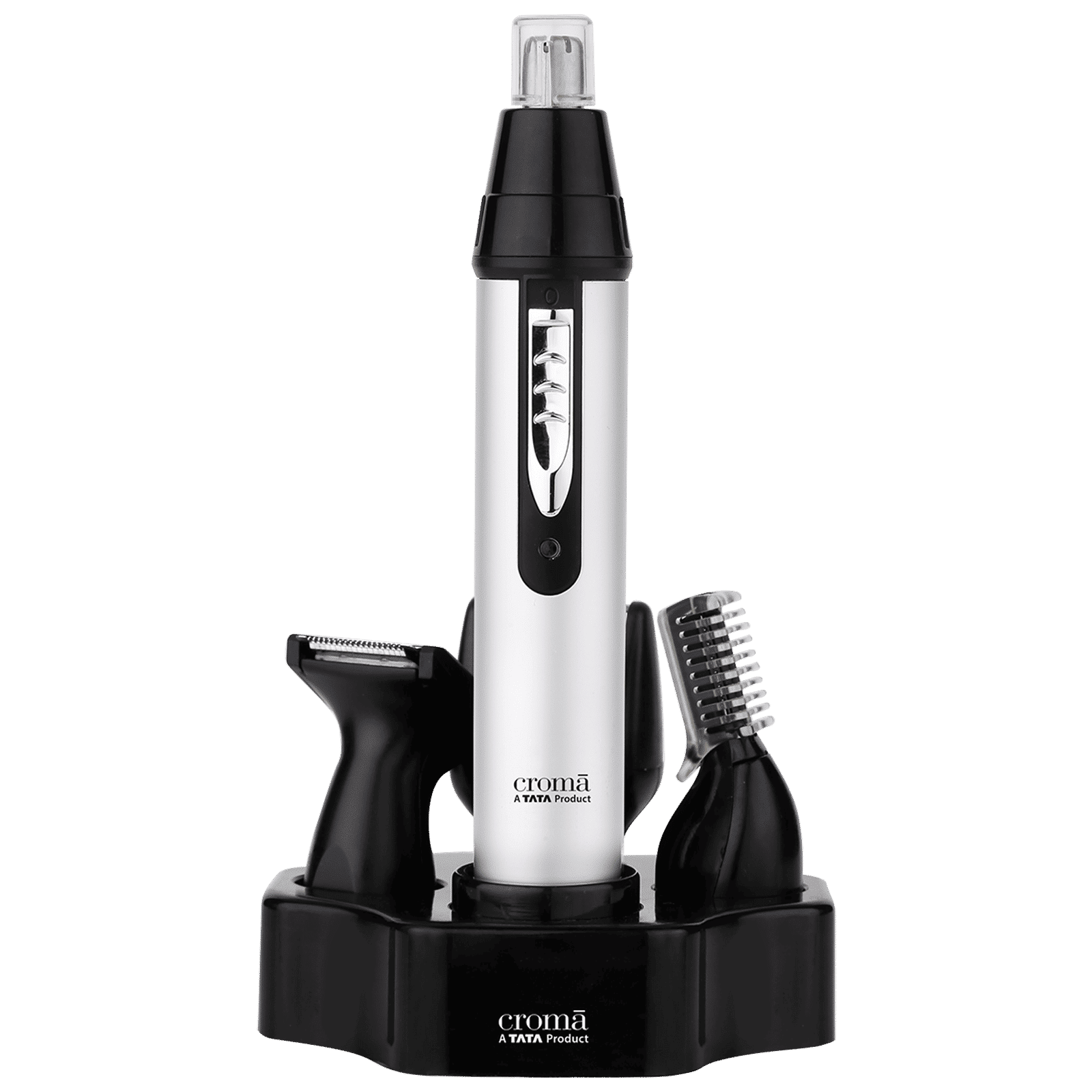 Croma 4-in-1 Rechargeable Cordless Grooming Kit for Nose, Ear, Eyebrow, Beard & Moustache for Men & Women (40min Runtime, Water Resistant, Black)_6