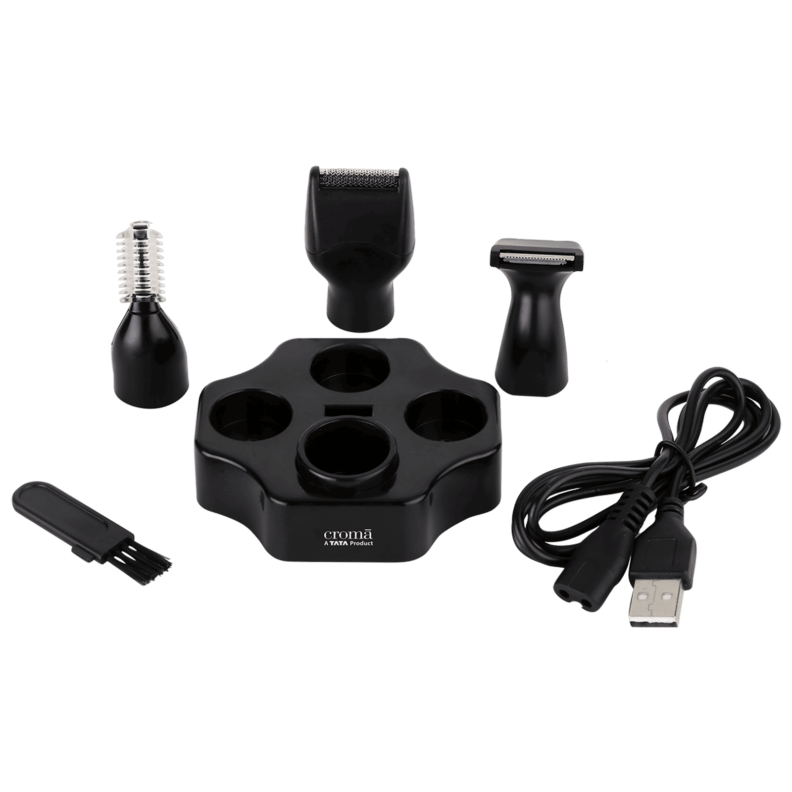 Croma 4-in-1 Rechargeable Cordless Grooming Kit for Nose, Ear, Eyebrow, Beard & Moustache for Men & Women (40min Runtime, Water Resistant, Black)_10