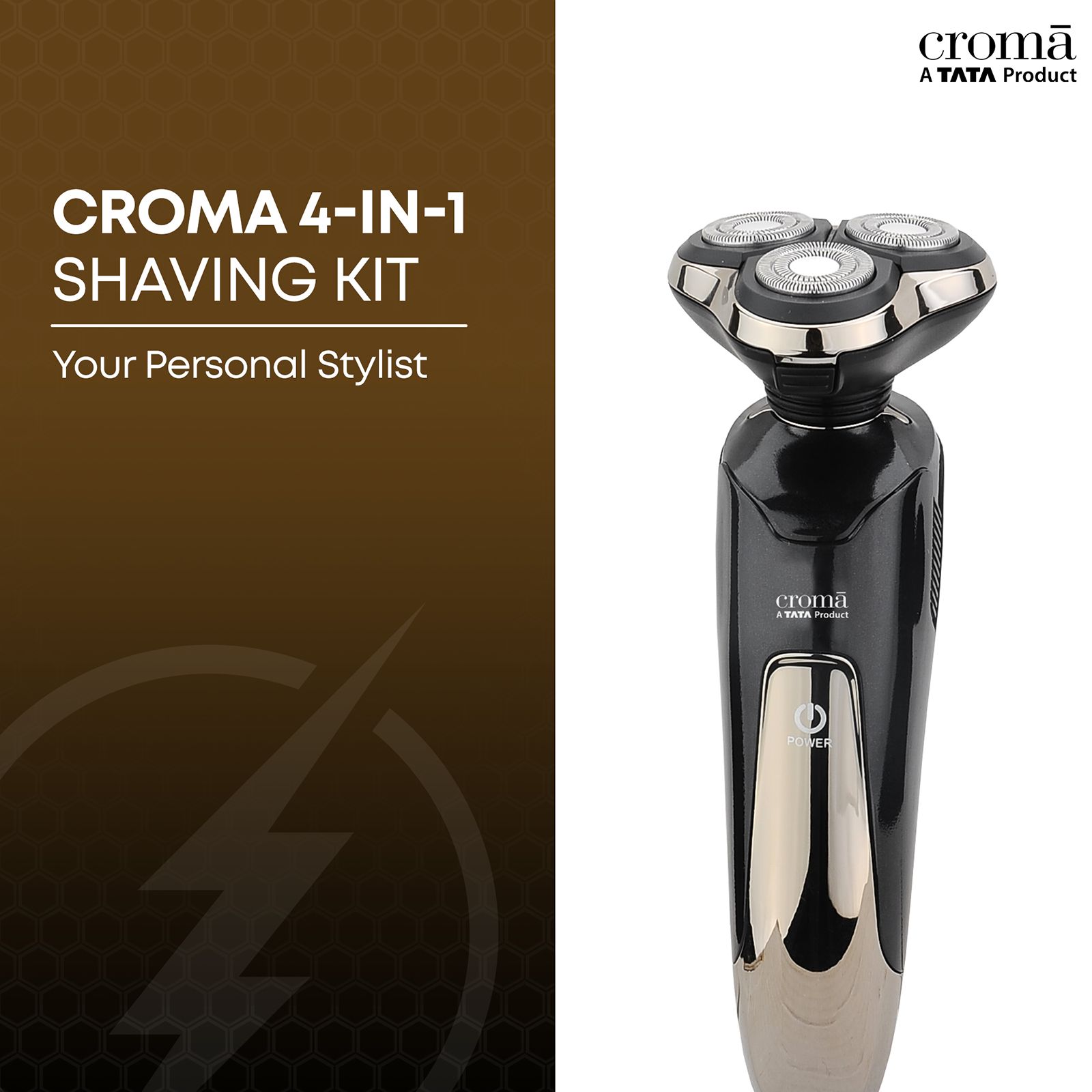 Croma 4-in-1 Rechargeable Cordless Grooming Kit for Nose, Ear, Eyebrow, Beard & Moustache for Men (120min Runtime, IPX6 Water Resistant, Black)_2