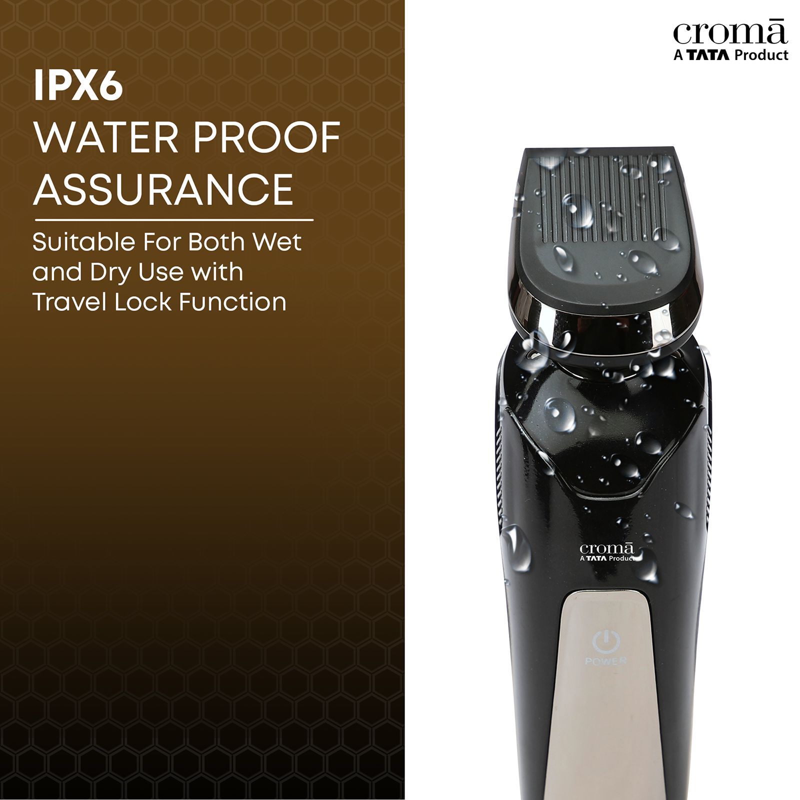 Croma 4-in-1 Rechargeable Cordless Grooming Kit for Nose, Ear, Eyebrow, Beard & Moustache for Men (120min Runtime, IPX6 Water Resistant, Black)_6