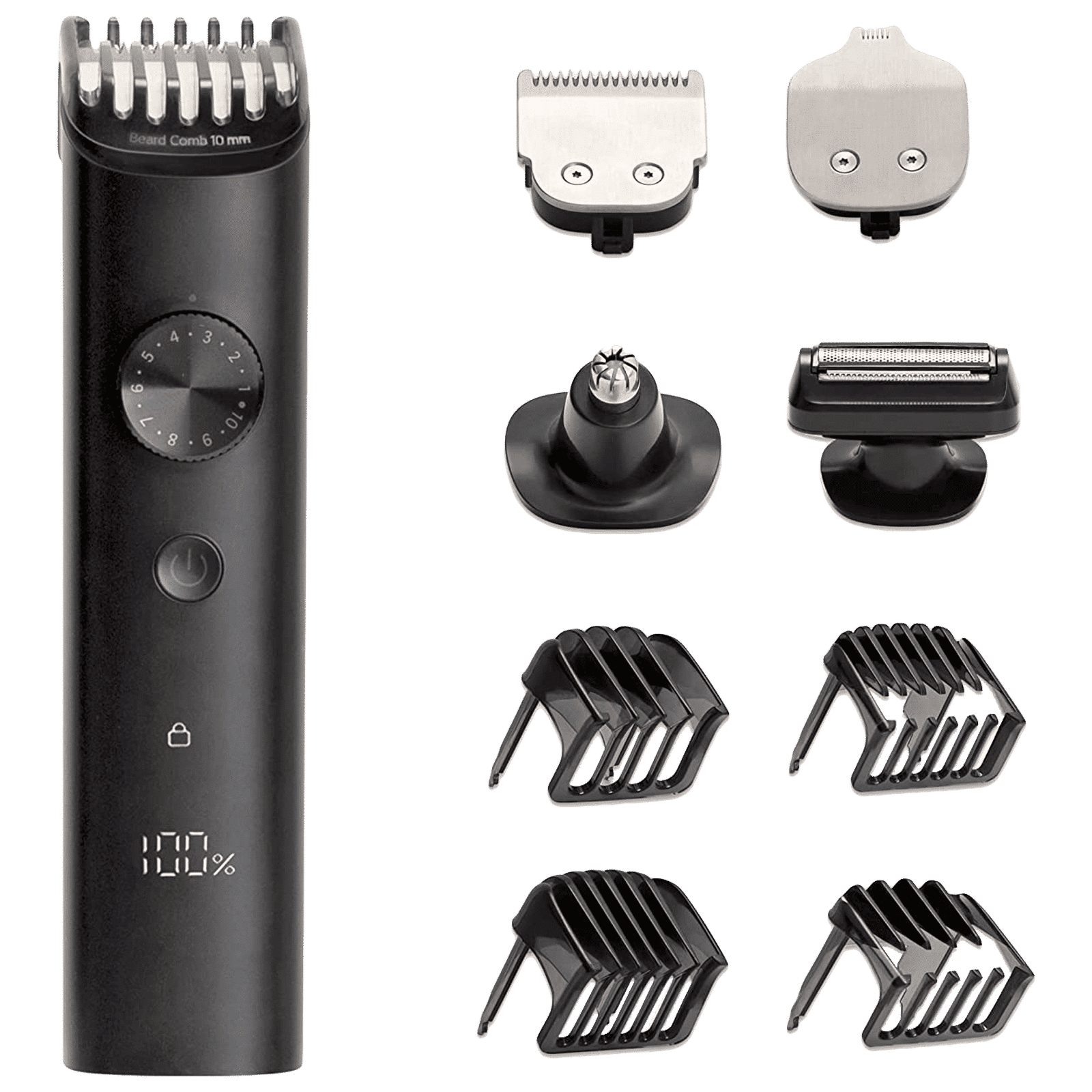 Xiaomi Pro 8-in-1 Rechargeable Corded & Cordless Grooming Kit for Body, Nose, Beard & Moustache for Men (90min Runtime, IPX7 Waterproof, Black)_1