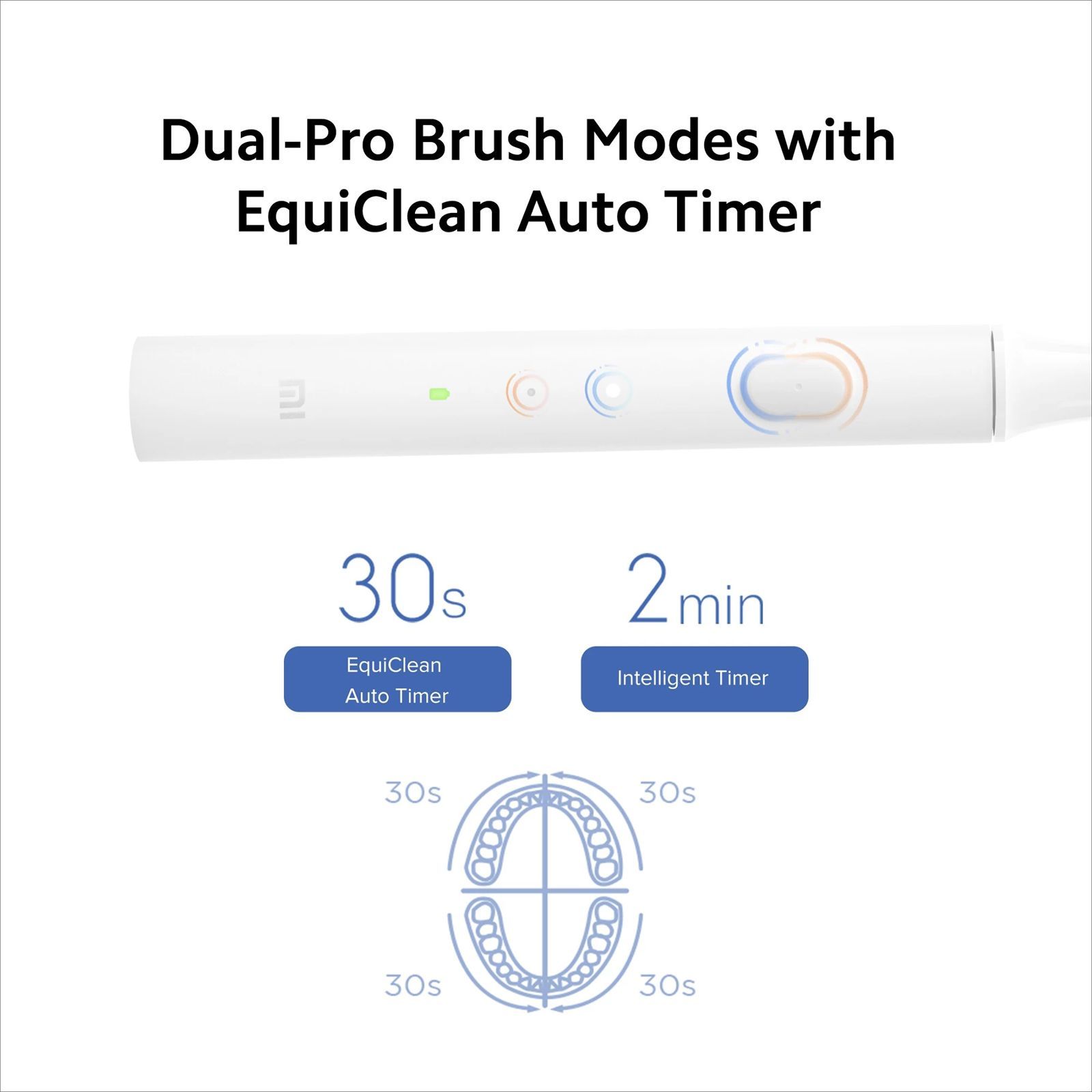 Mi T100 Electric Toothbrush for Adults (Dual Pro Brush Modes, White)_7