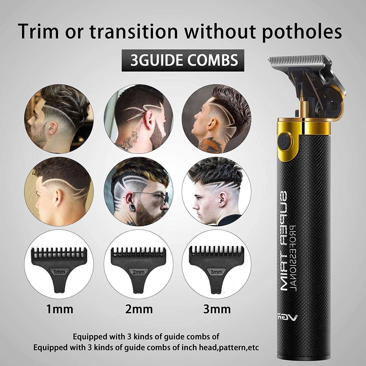 VGR V-082 Rechargeable Cordless Dry Trimmer for Hair Clipping, Beard, Moustache & Body Grooming with 3 Length Settings for Men (300min Runtime, Own Control Limit Length, Black)_15