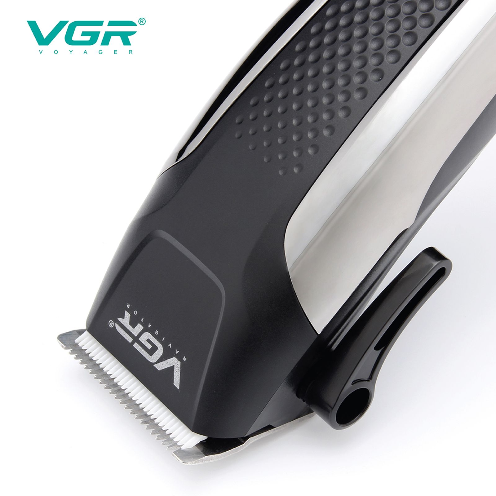 VGR V-120 Corded Wet & Dry Trimmer for Hair Clipping, Beard, Moustache & Body Grooming with 8 Length Settings for Men (Adjustable Taper Lever, Black)_6