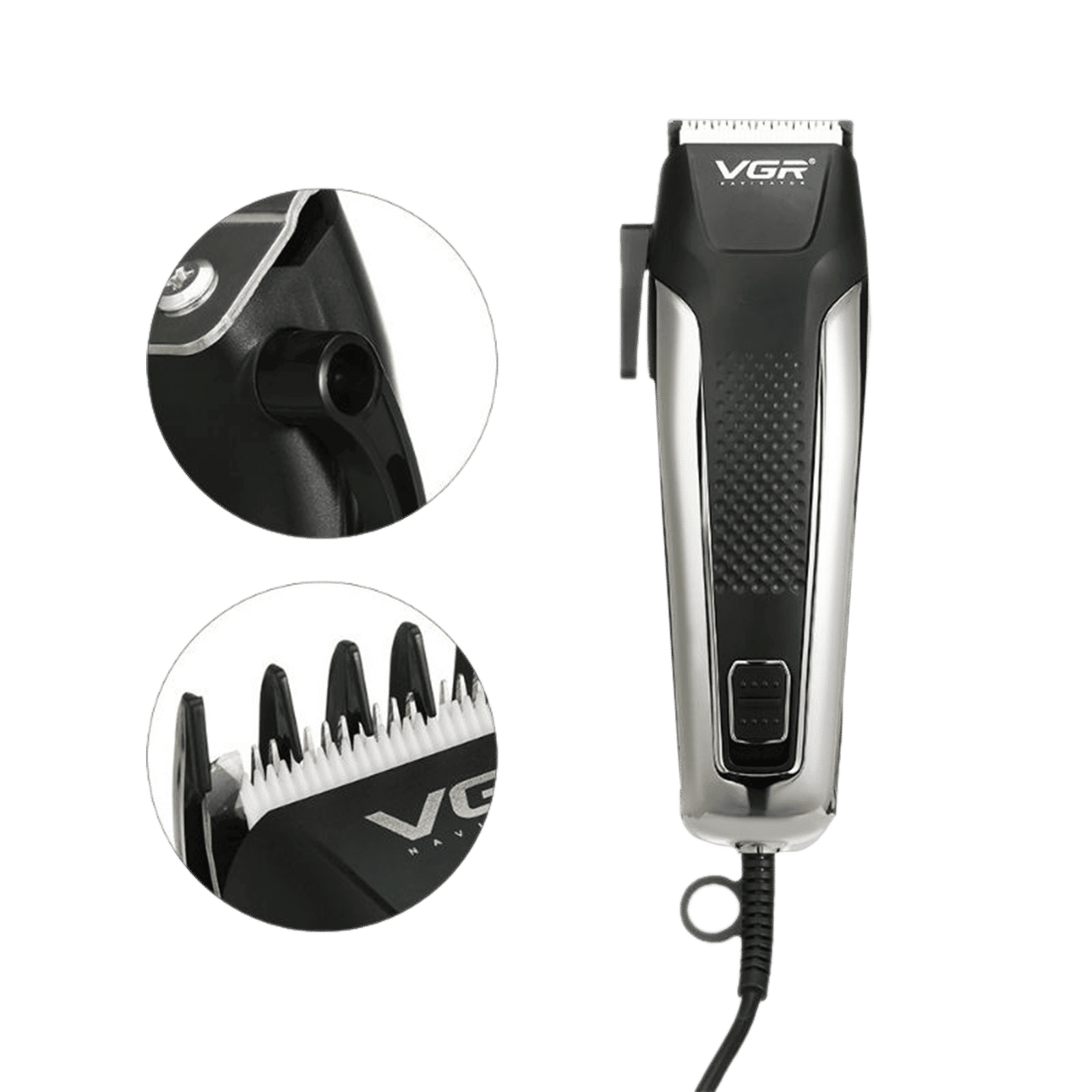 VGR V-120 Corded Wet & Dry Trimmer for Hair Clipping, Beard, Moustache & Body Grooming with 8 Length Settings for Men (Adjustable Taper Lever, Black)_9