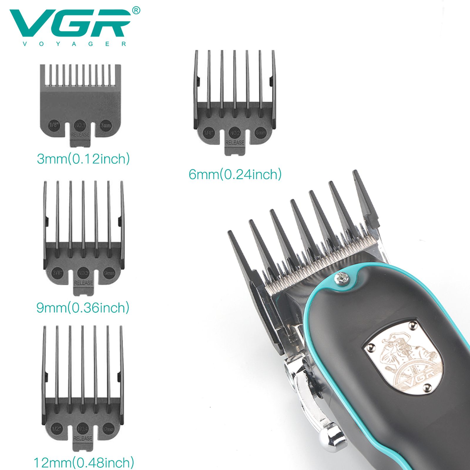 VGR V-123 Corded Wet & Dry Trimmer for Hair Clipping, Beard, Moustache & Body Grooming with 4 Length Settings for Men (Powerful Yet Quiet Clipper Motor, Black)_4