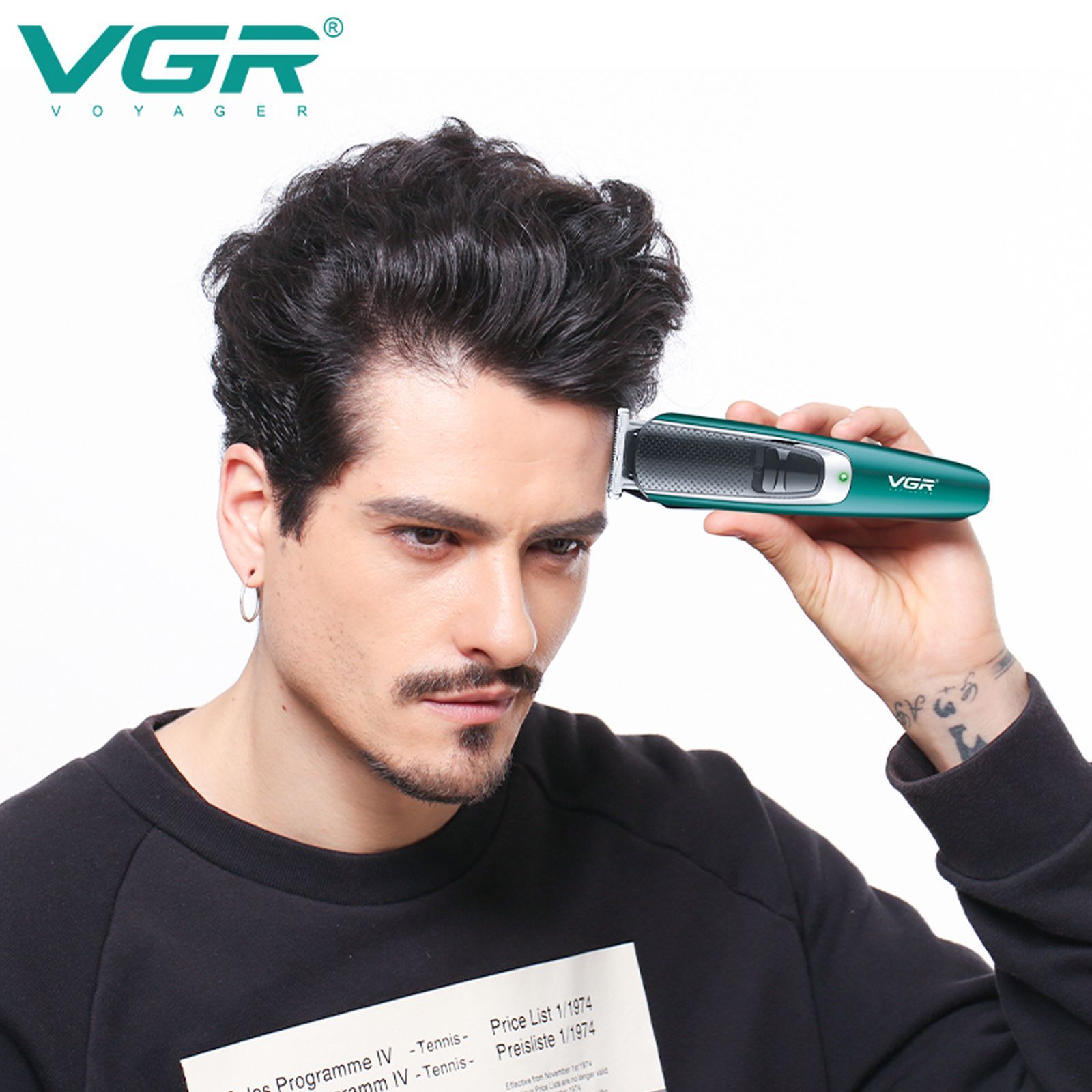 VGR V-176 Rechargeable Cordless Wet & Dry Trimmer for Hair Clipping, Beard, Moustache & Body Grooming with 4 Length Settings for Men (120min Runtime, Adjustable Lock Settings, Green) VGR V-176 Rechargeable Cordless Wet & Dry Trimmer for Hair Clipping, Beard, Moustache & Body Grooming with 4 Length Settings for Men (120min Runtime, Adjustable Lock Settings, Green)_4