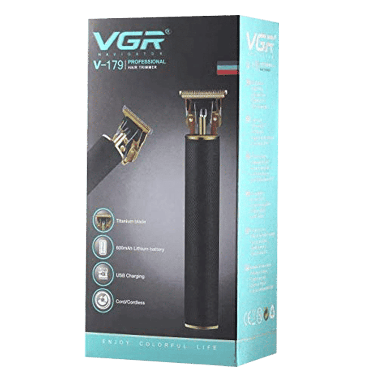 VGR V-179 Rechargeable Cordless Wet & Dry Trimmer for Hair Clipping, Beard, Moustache & Body Grooming with 3 Length Settings for Men (120min Runtime, Multi Functional, Black)_8