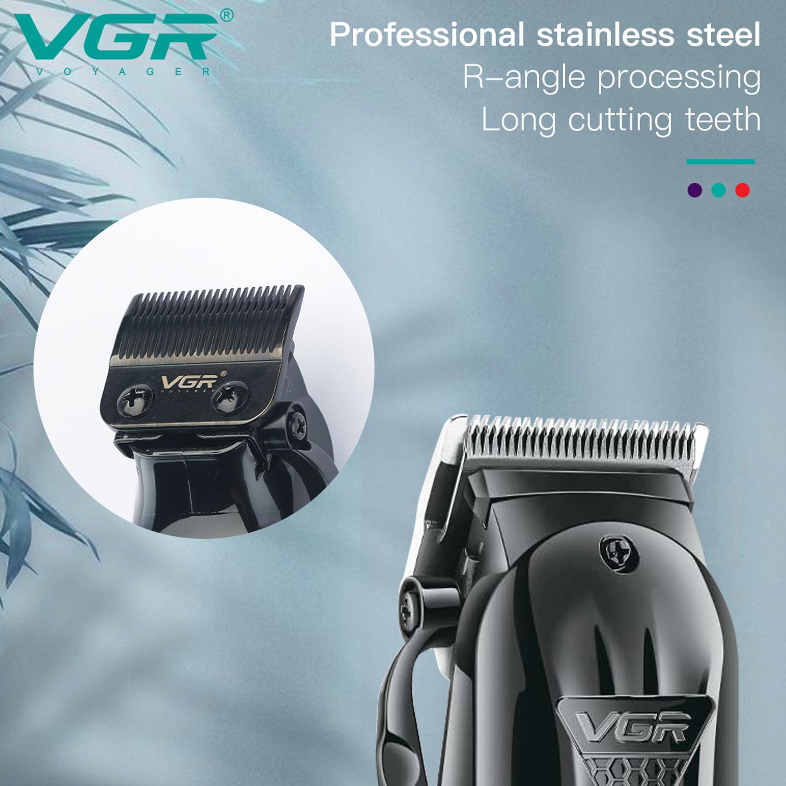 VGR V-282 Rechargeable Corded & Cordless Wet & Dry Trimmer for Hair Clipping, Beard, Moustache & Body Grooming with 6 Length Settings for Men (200min Runtime, LED Digital Display, Black)_7