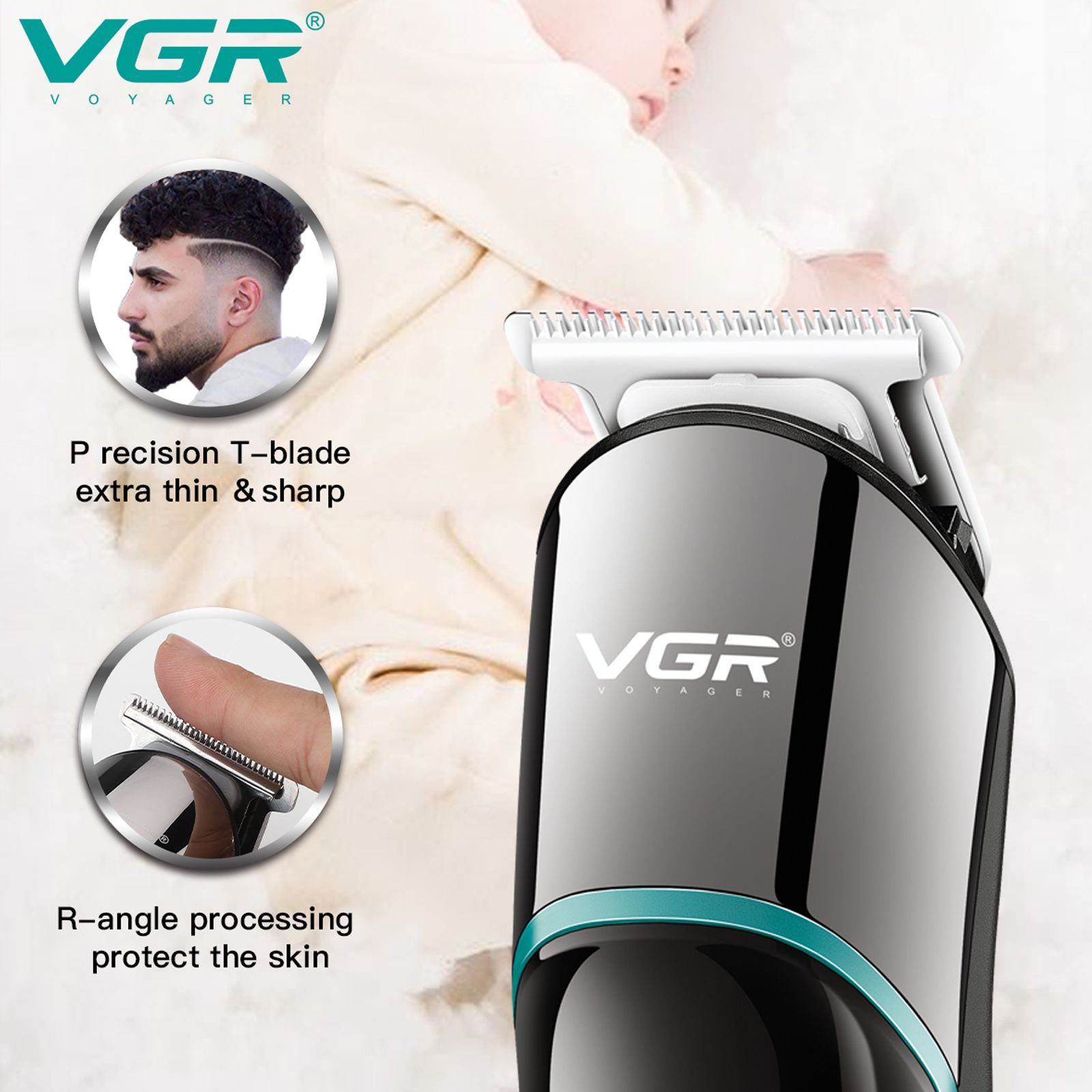 VGR V-291 Rechargeable Corded & Cordless Wet & Dry Trimmer for Hair Clipping, Beard, Moustache & Body Grooming with 4 Length Settings for Men (120min Runtime, LED Digital Display, Blue) VGR V-291 Rechargeable Corded & Cordless Wet & Dry Trimmer for Hair Clipping, Beard, Moustache & Body Grooming with 4 Length Settings for Men (120min Runtime, LED Digital Display, Blue)_5