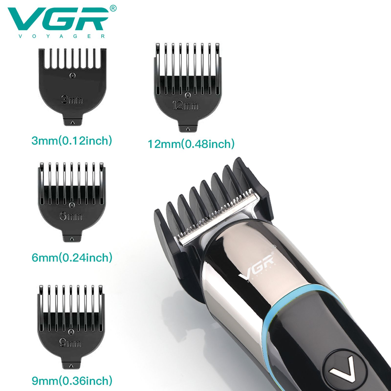 VGR V-291 Rechargeable Corded & Cordless Wet & Dry Trimmer for Hair Clipping, Beard, Moustache & Body Grooming with 4 Length Settings for Men (120min Runtime, LED Digital Display, Blue) VGR V-291 Rechargeable Corded & Cordless Wet & Dry Trimmer for Hair Clipping, Beard, Moustache & Body Grooming with 4 Length Settings for Men (120min Runtime, LED Digital Display, Blue)_3