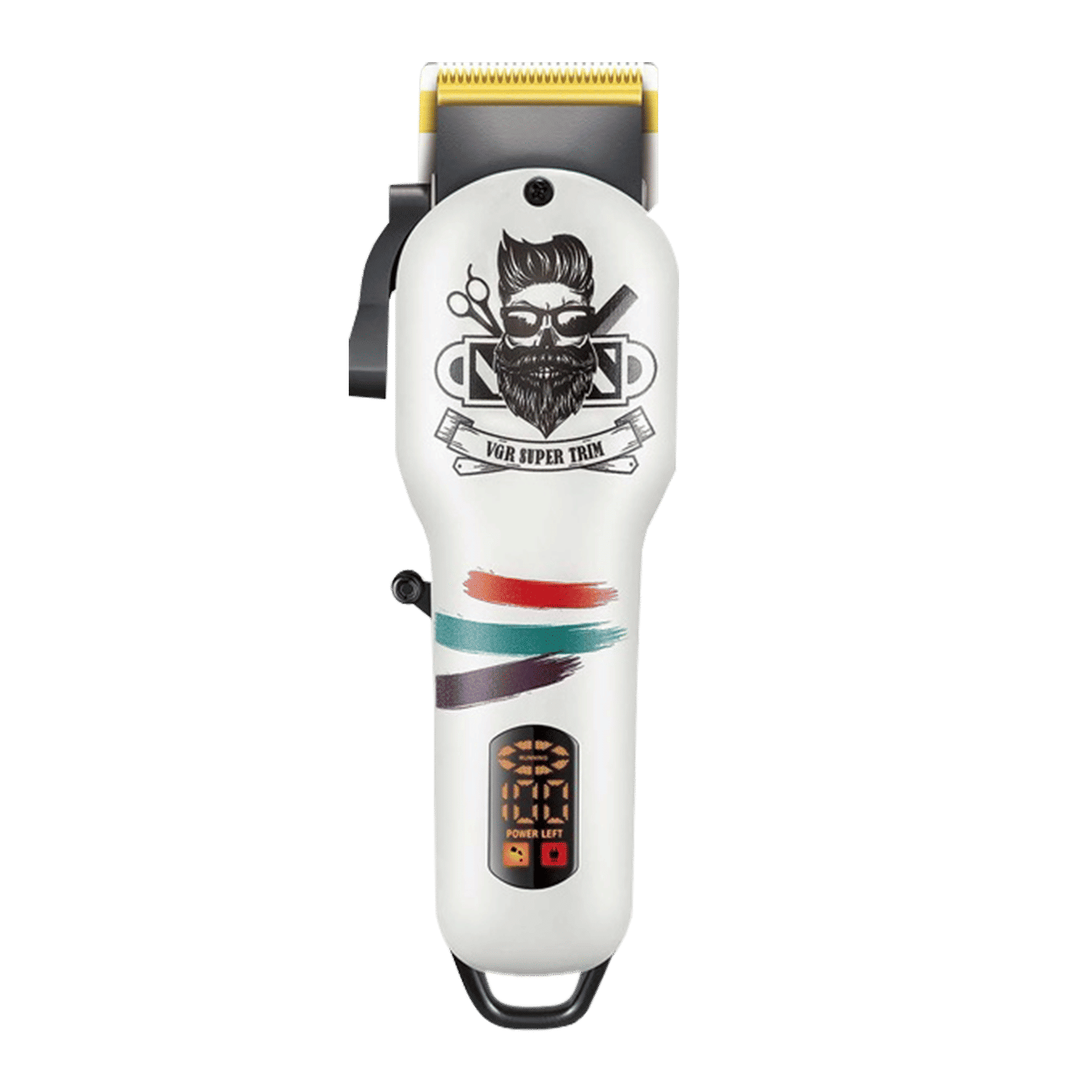 VGR V-699 Rechargeable Cordless Wet & Dry Trimmer for Hair Clipping, Beard, Moustache, Body Grooming & Intimate Areas with 4 Length Settings for Men (180min Runtime, LED Digital Display, White)_3