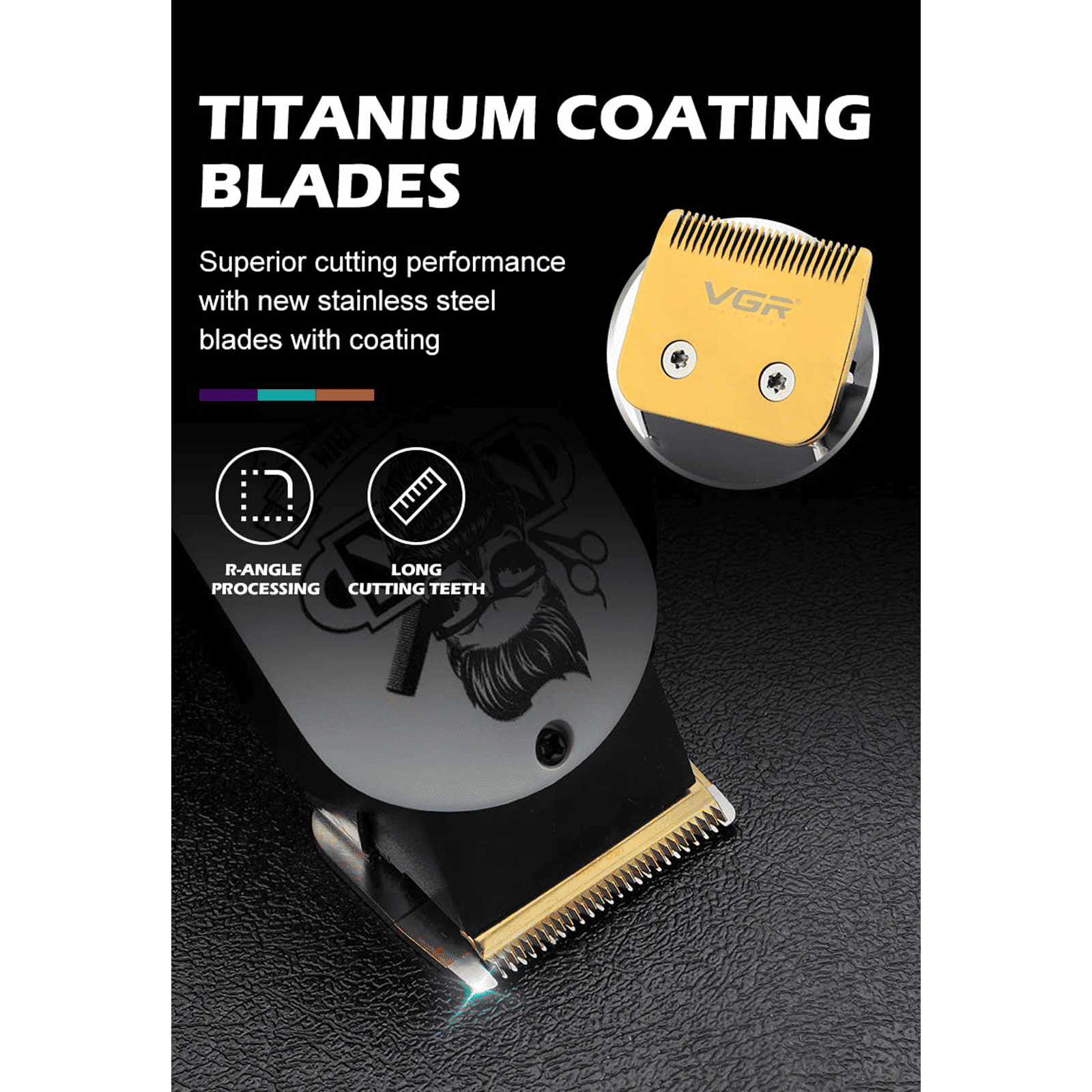 VGR V-699 Rechargeable Cordless Wet & Dry Trimmer for Hair Clipping, Beard, Moustache, Body Grooming & Intimate Areas with 4 Length Settings for Men (180min Runtime, LED Digital Display, White)_5