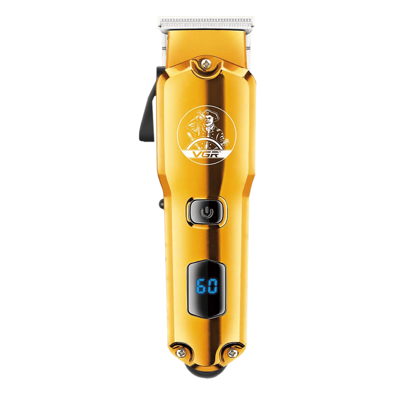 VGR V-927 Rechargeable Corded & Cordless Wet & Dry Trimmer for Hair Clipping, Beard, Moustache & Body Grooming with 4 Length Settings for Men (60min Runtime, LED Display, Gold)_3