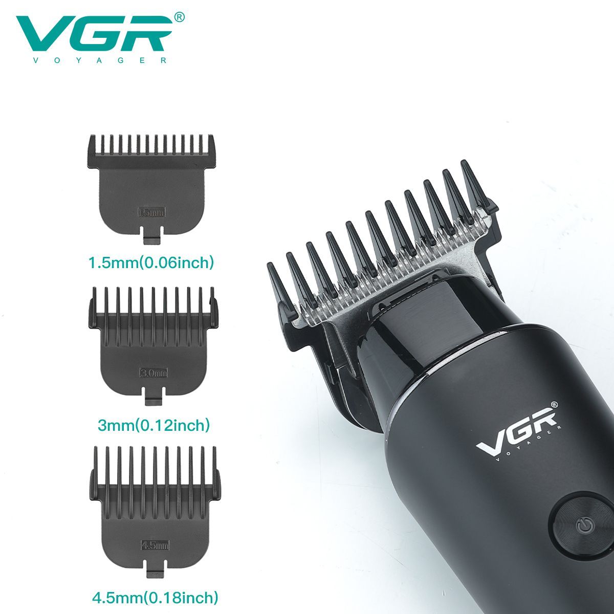 VGR V-937 Rechargeable Corded & Cordless Wet & Dry Trimmer for Hair Clipping, Beard, Moustache & Body Grooming with 3 Length Settings for Men (500min Runtime, LED Display, Black)_12