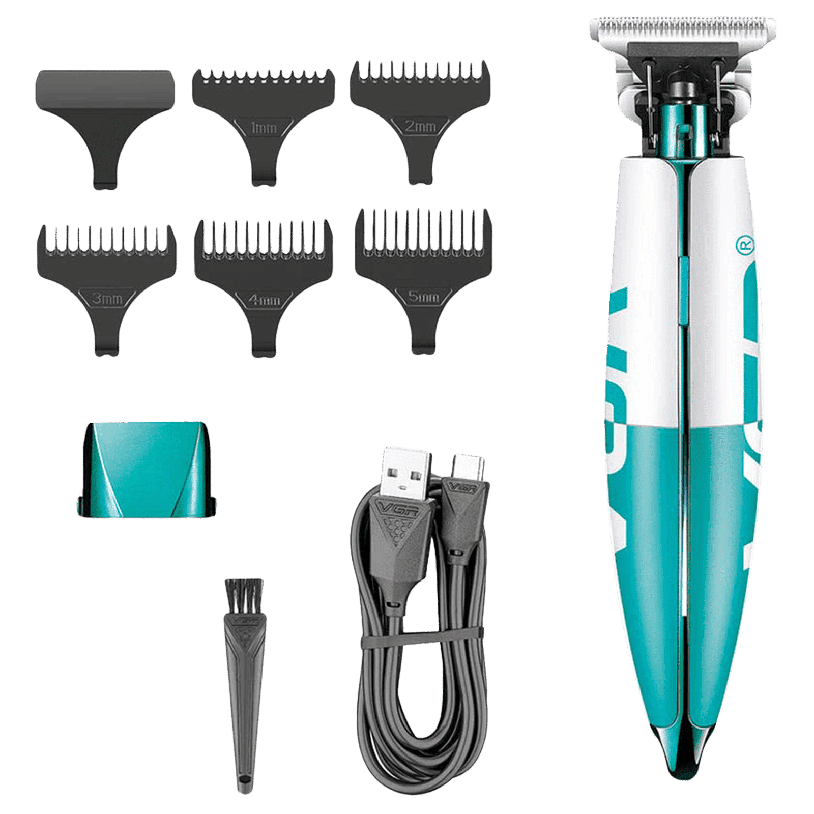 VGR V-958 Rechargeable Corded & Cordless Wet & Dry Trimmer for Hair Clipping, Beard, Moustache, Body Grooming & Intimate Areas with 5 Length Settings for Men (180min Runtime, LED Indicator, Blue) VGR V-958 Rechargeable Corded & Cordless Wet & Dry Trimmer for Hair Clipping, Beard, Moustache, Body Grooming & Intimate Areas with 5 Length Settings for Men (180min Runtime, LED Indicator, Blue)_1
