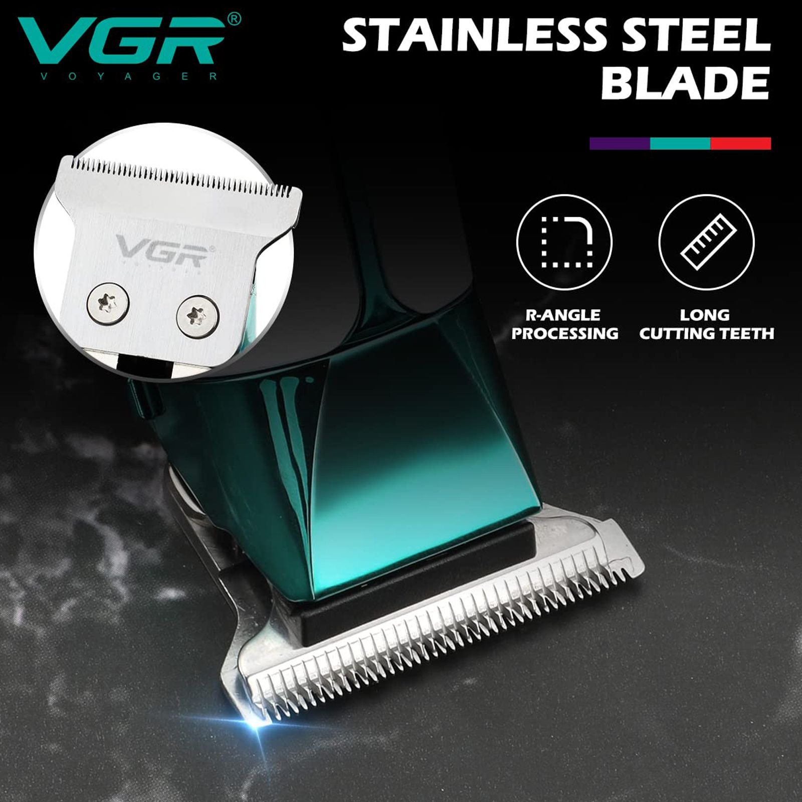 VGR V-958 Rechargeable Corded & Cordless Wet & Dry Trimmer for Hair Clipping, Beard, Moustache, Body Grooming & Intimate Areas with 5 Length Settings for Men (180min Runtime, LED Indicator, Blue) VGR V-958 Rechargeable Corded & Cordless Wet & Dry Trimmer for Hair Clipping, Beard, Moustache, Body Grooming & Intimate Areas with 5 Length Settings for Men (180min Runtime, LED Indicator, Blue)_5