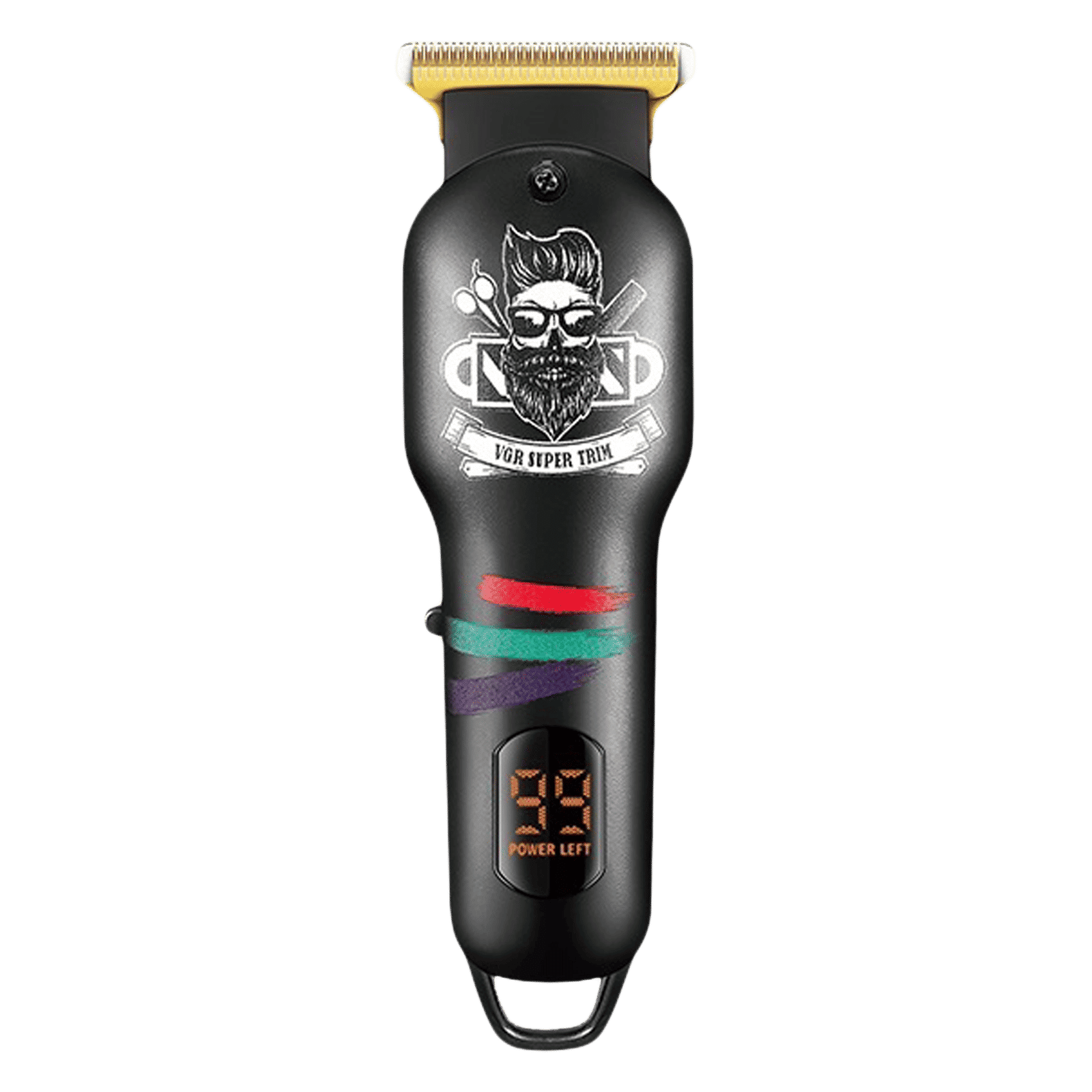 VGR V-971 Rechargeable Corded & Cordless Wet & Dry Trimmer for Hair Clipping, Beard, Moustache, Body Grooming & Intimate Areas with 3 Length Settings for Men (120min Runtime, LED Digital Display, Black)_1