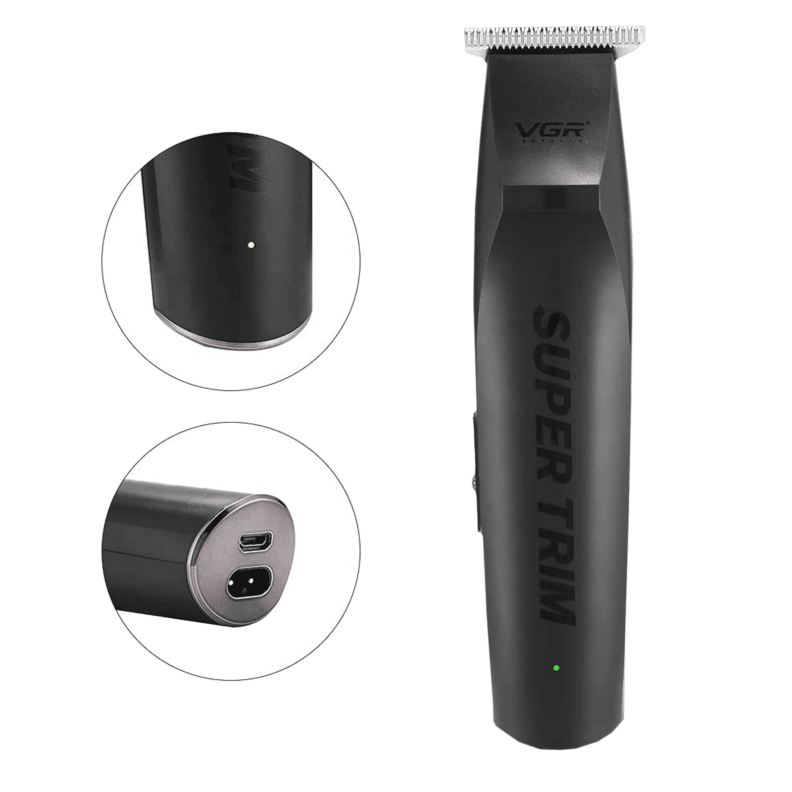 VGR V-229 Rechargeable Corded & Cordless Wet & Dry Trimmer for Hair Clipping, Beard, Moustache & Body Grooming with 3 Length Settings for Men (120min Runtime, Indicator Light, Black)_5
