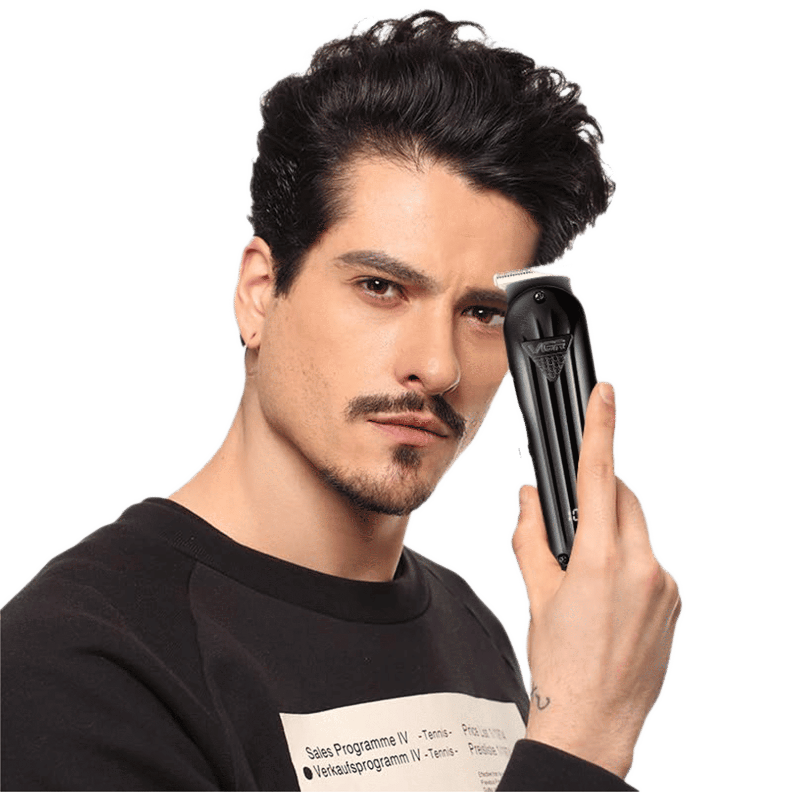 VGR V-982 Rechargeable Corded & Cordless Wet & Dry Trimmer for Hair Clipping, Beard, Moustache, Body Grooming & Intimate Areas with 4 Length Settings for Men (120min Runtime, LED Digital Display, Black)_3