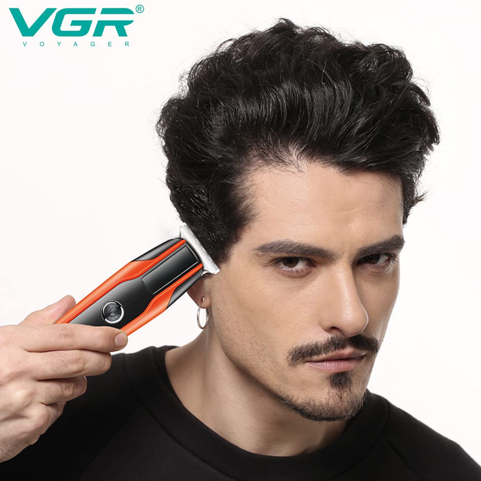 VGR V-999 Rechargeable Corded & Cordless Wet & Dry Trimmer for Hair Clipping, Beard, Moustache, Body Grooming & Intimate Areas with 4 Length Settings for Men (120min Runtime, LED Indicator, Orange)_4
