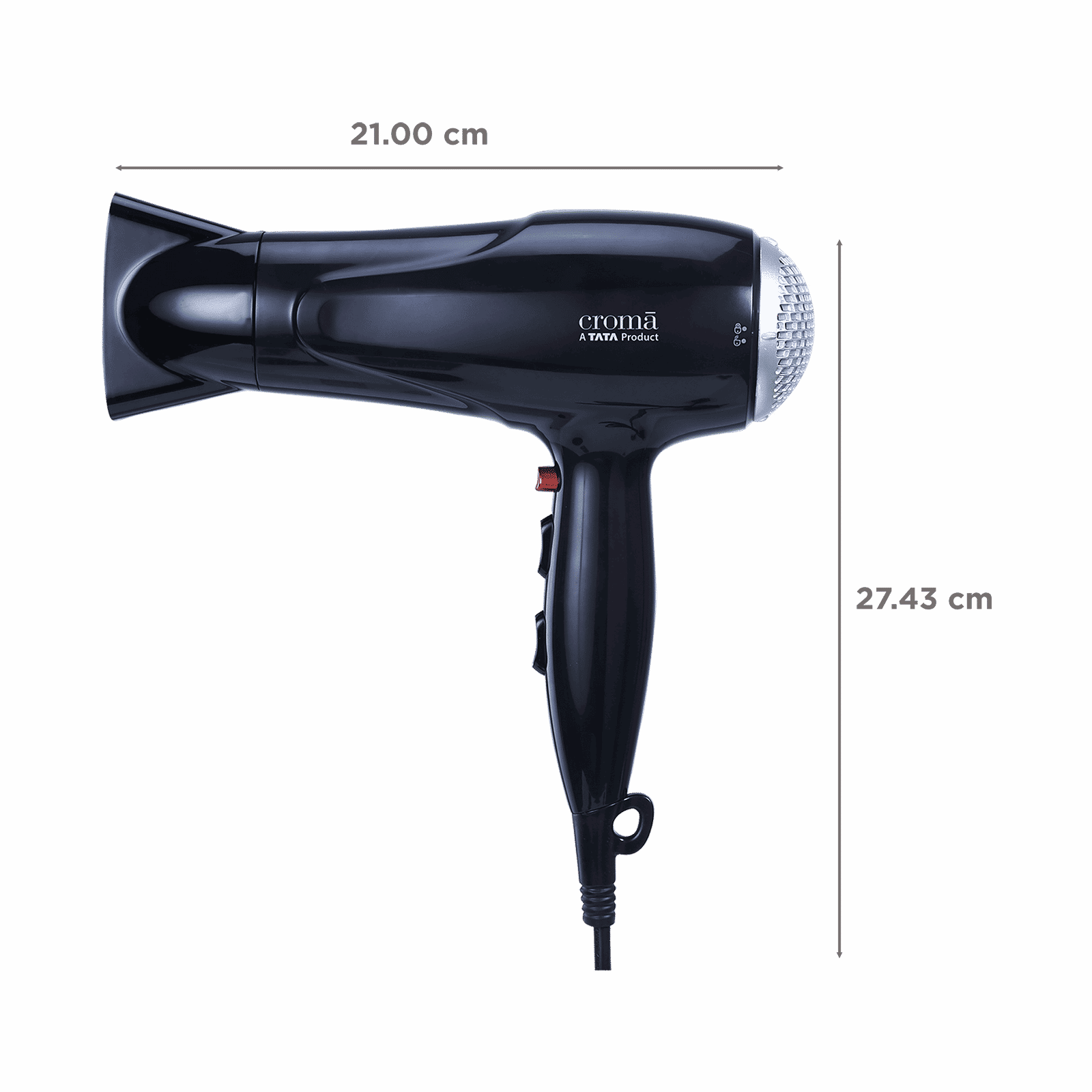 Croma Hair Dryer with 3 Heat Setting and Cool Shot Function (Overload function, Black)_2