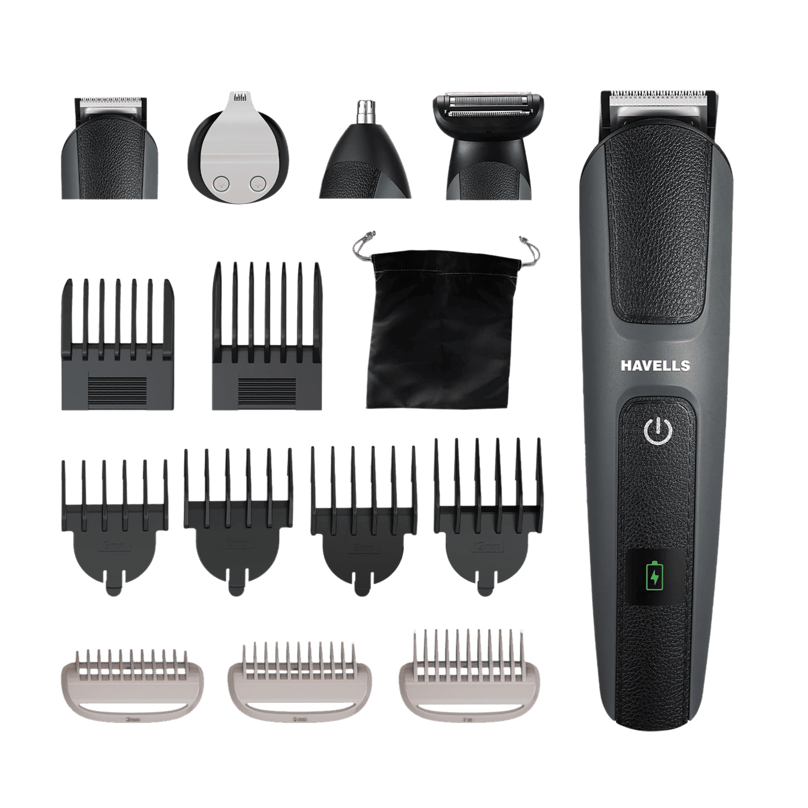 HAVELLS SUPER 15-in-1 Rechargeable Cordless Grooming Kit for Hair, Beard, Body Groomer, Nose & Ear for Men (120min Runtime, IPX7 Waterproof, Black)_1