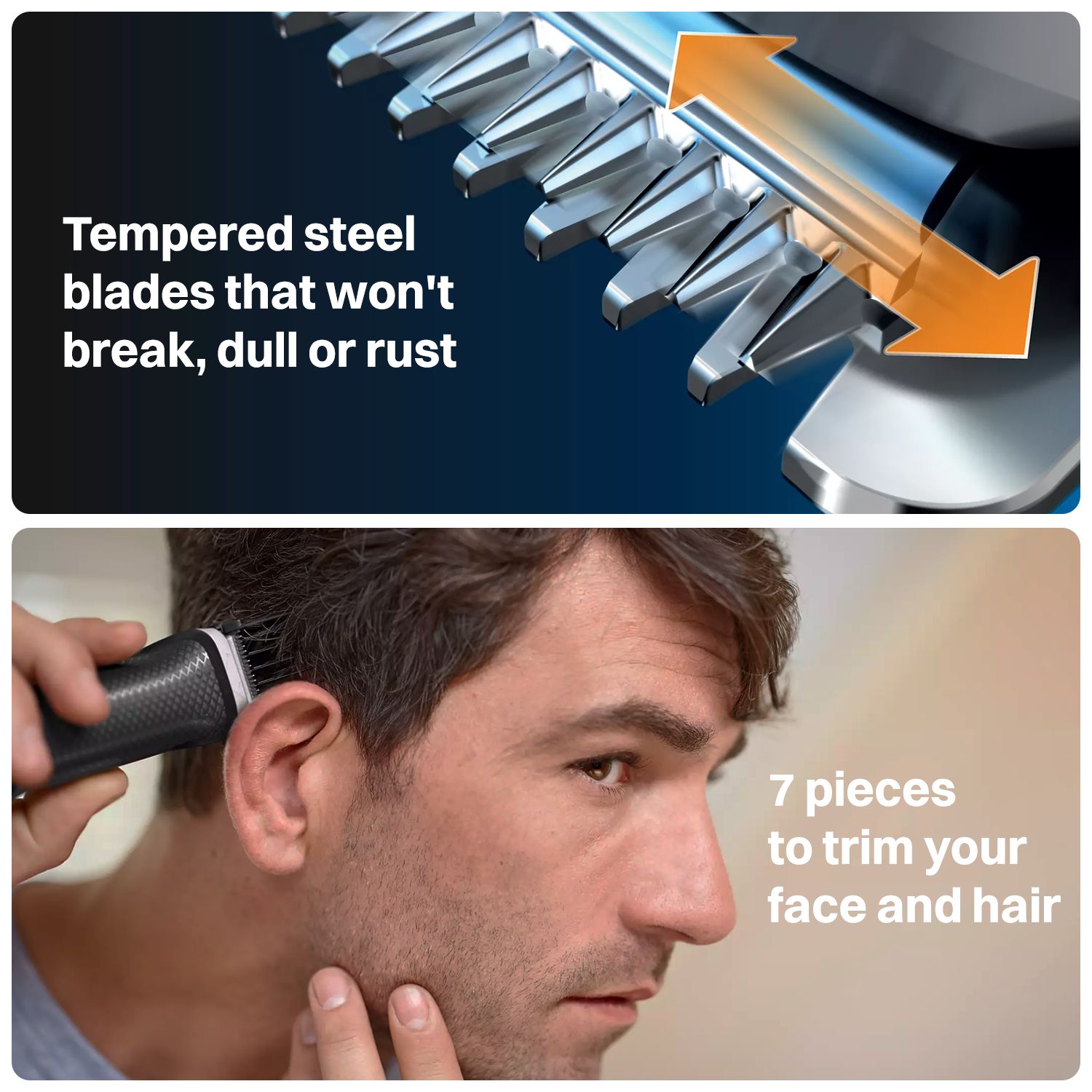 PHILIPS Multigroom Series 3000 7-in-1 Rechargeable Cordless Grooming Kit for Face, Hair and Body for Men (60mins Runtime, Rinseable Attachments, White)_12