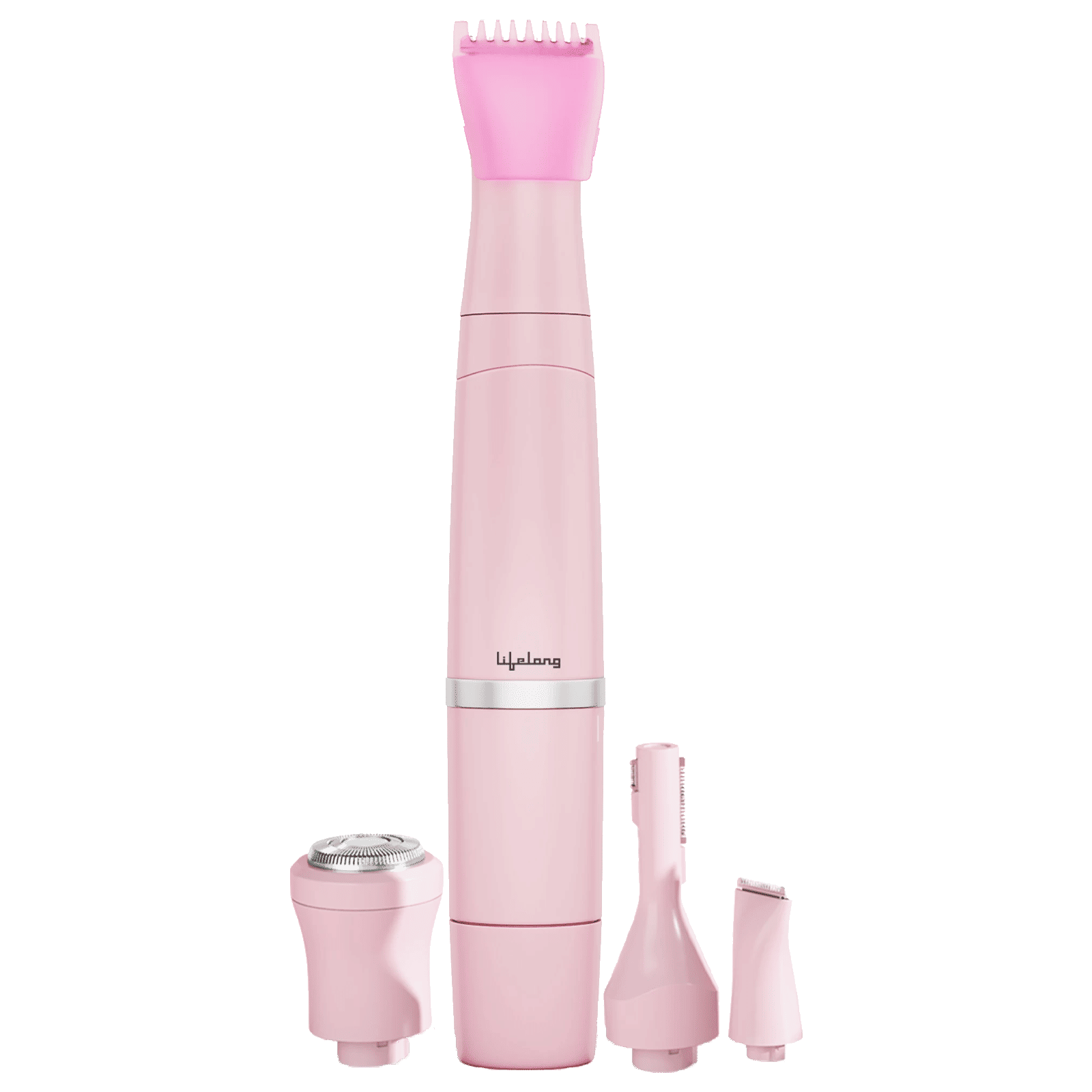 Lifelong LLPCW203 Rechargeable Cordless Wet and Dry Trimmer for Body, Face, Eyebrow and Bikini Area with 1 Length Settings for Women (60mins Runtime, 3D Rotating Shaver, Pink)_1