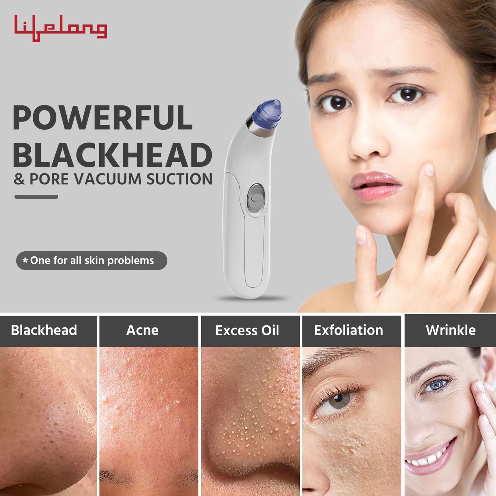 Lifelong LLPCW207 Pore Cleanser (Advanced Vacuum Technology, White)_4