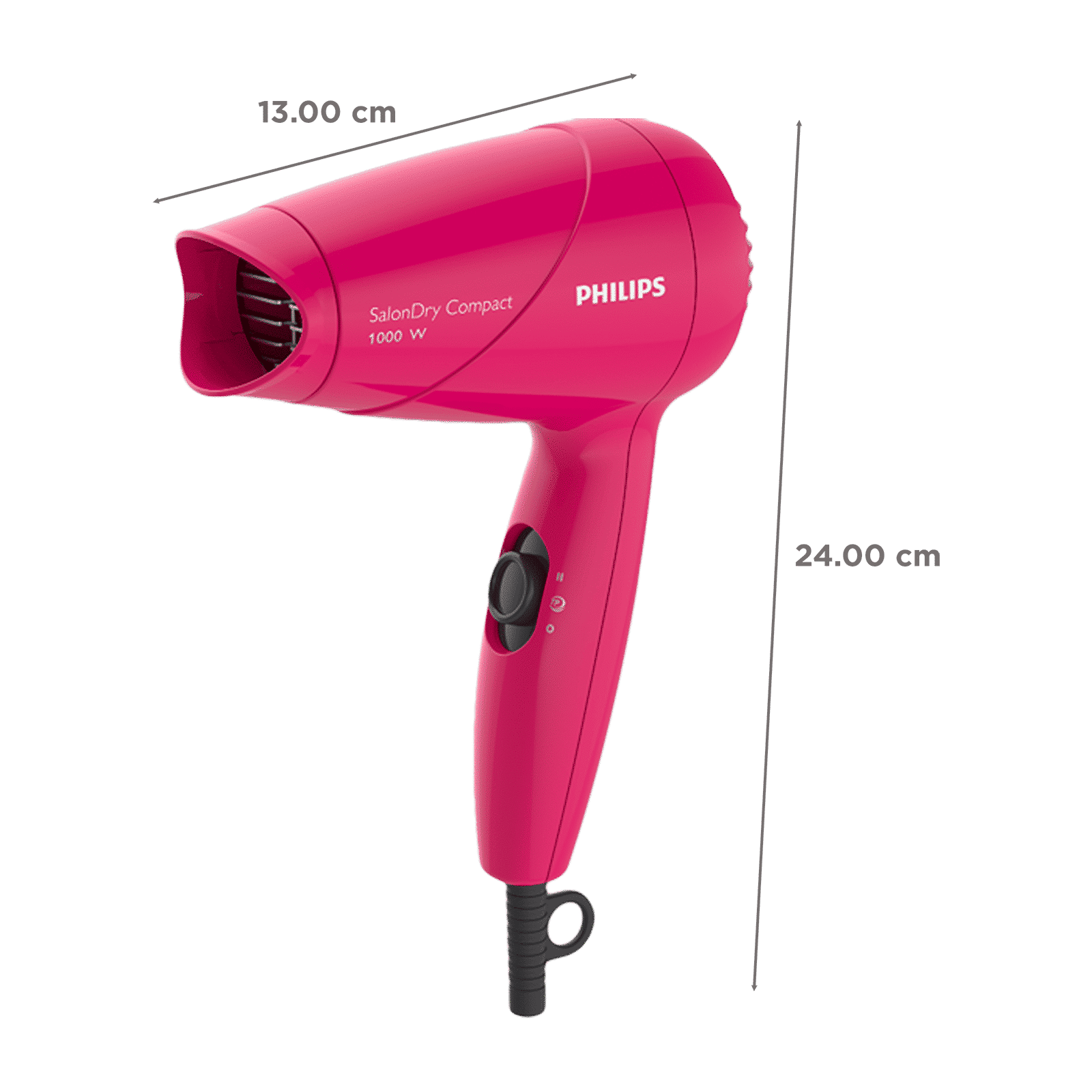 PHILIPS SalonDry Hair Dryer with 2 Heat Settings (Narrow Concentrator, Pink) _2