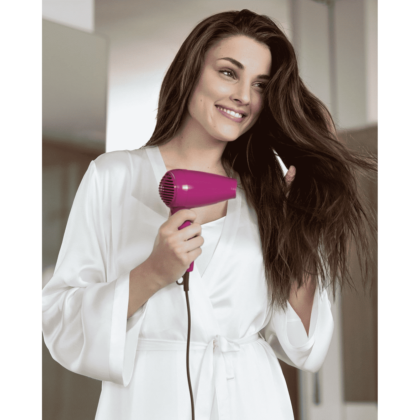 PHILIPS SalonDry Hair Dryer with 2 Heat Settings (Narrow Concentrator, Pink) _6
