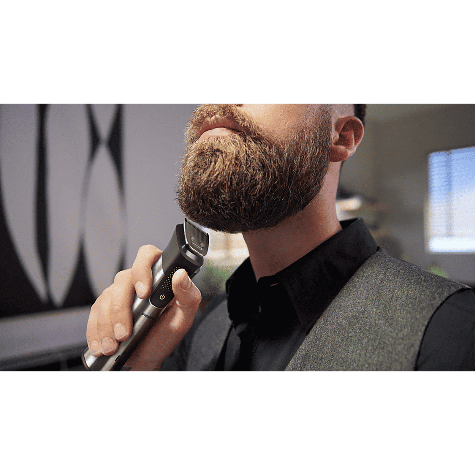 PHILIPS Series 9000 15-in-1 Rechargeable Cordless Grooming Kit for Face, Head and Body for Men (120mins Runtime, Beard Sense Technology, Stainless Steel)_9