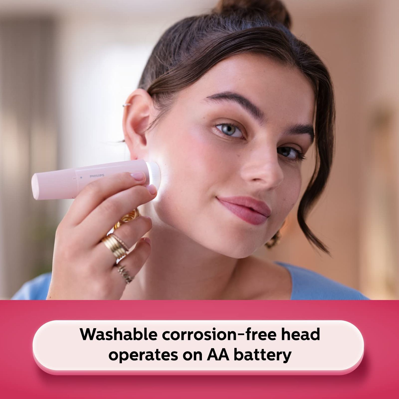 PHILIPS 5000 Series Cordless Grooming Kit for Face for Women (300mins Runtime, Full Circle LED Light, Lychee Pink)_4