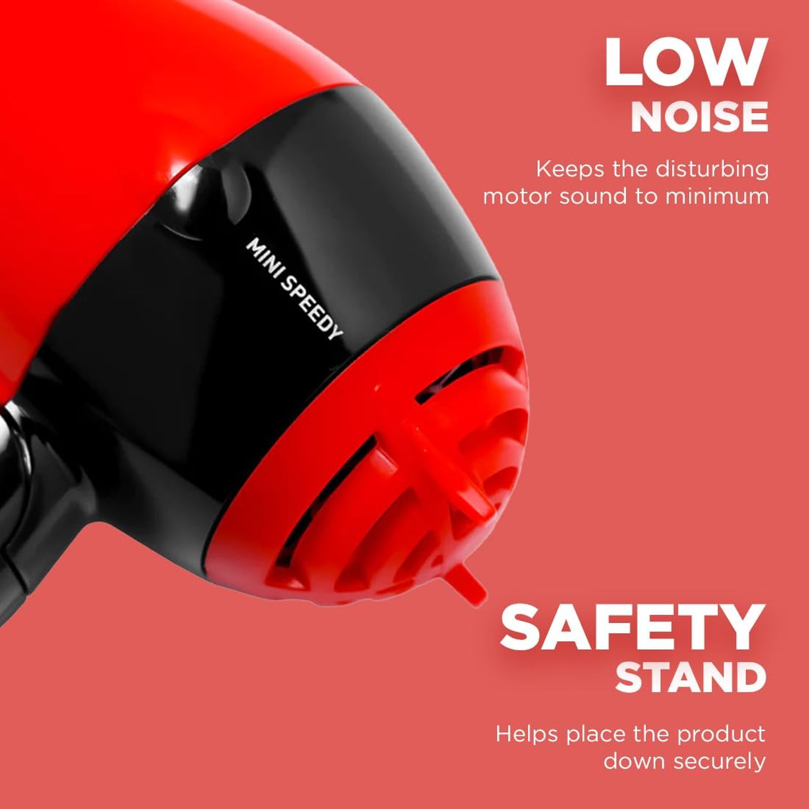 Ikonic Me Mini Speedy Hair Dryer with 2 Heat Settings & Cool Blow (Auto Shutoff, Red)_4