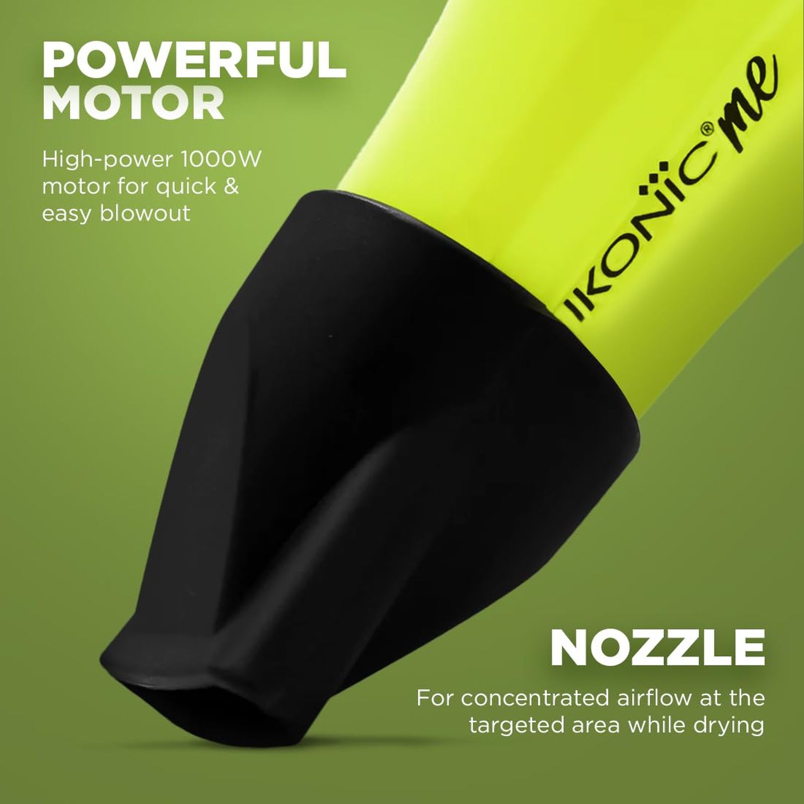 Ikonic Me Mini Speedy Hair Dryer with 2 Heat Settings & Cool Blow (Auto Shutoff, Green)_4