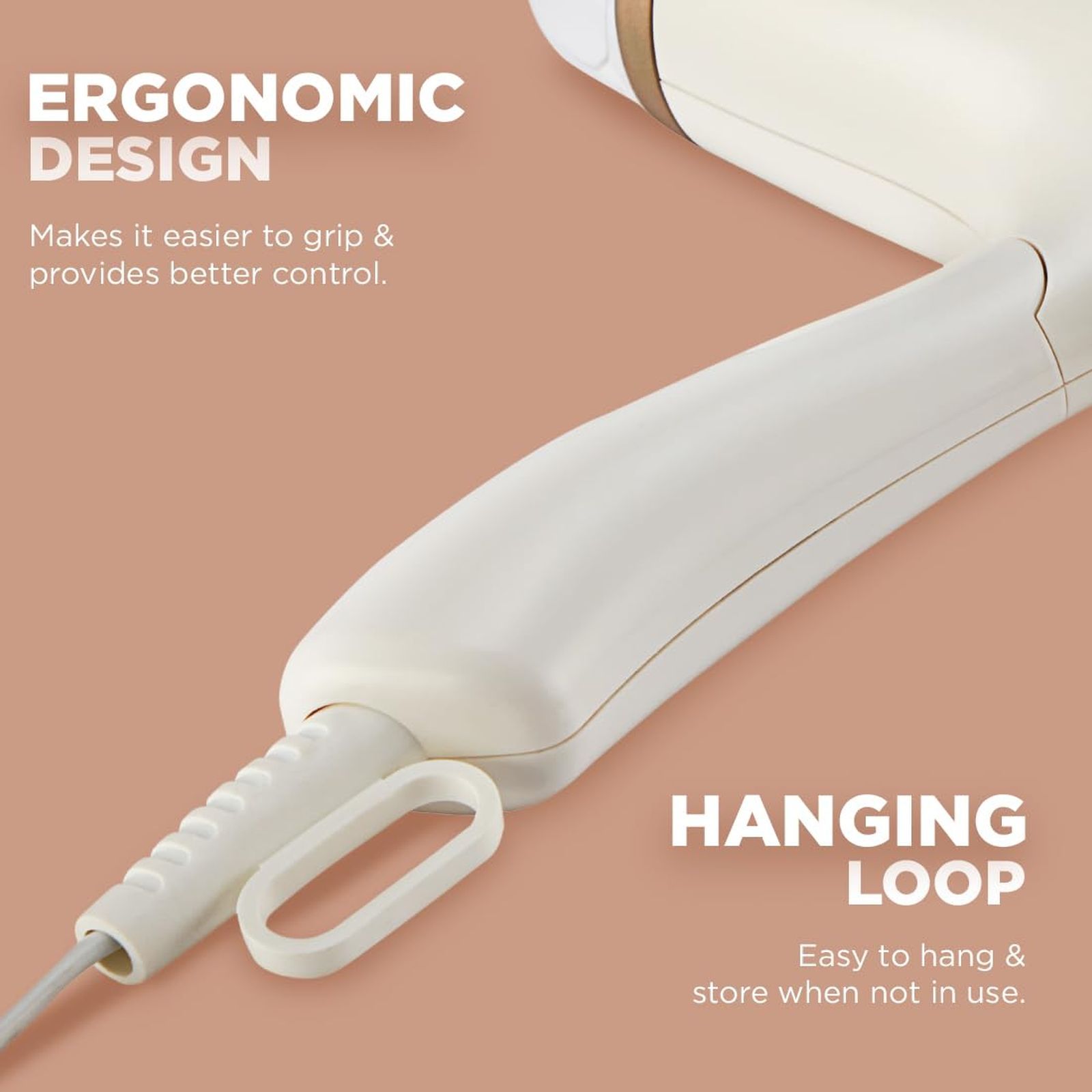 Ikonic Me Travel Express Hair Dryer with 3 Heat Settings & Cool Blow (Overheat Protection, White & Rose Gold)_8
