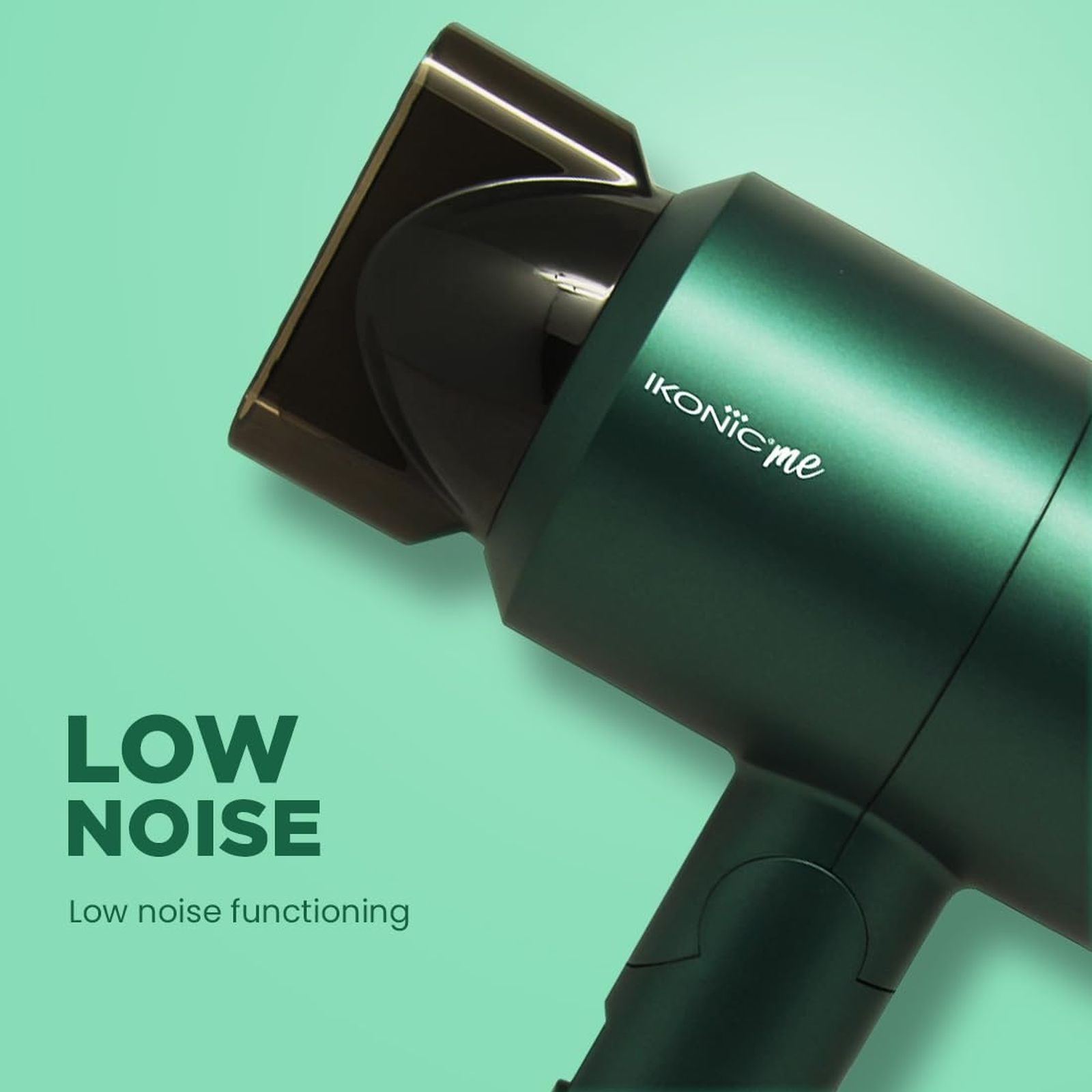 Ikonic Mini Vibe Hair Dryer with 2 Heat Settings & Cool Shot (Low Noise, Emerald)_6