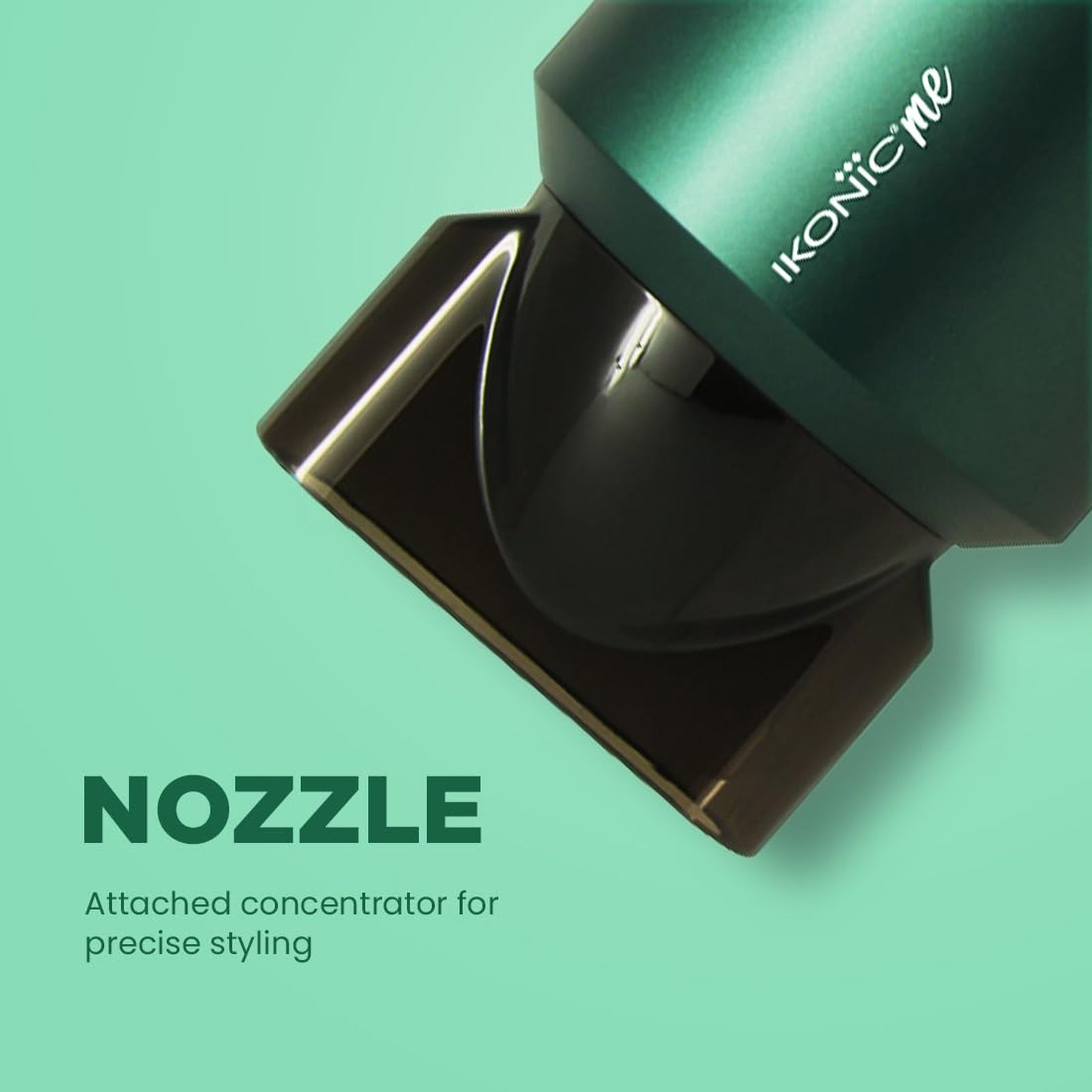Ikonic Mini Vibe Hair Dryer with 2 Heat Settings & Cool Shot (Low Noise, Emerald)_3