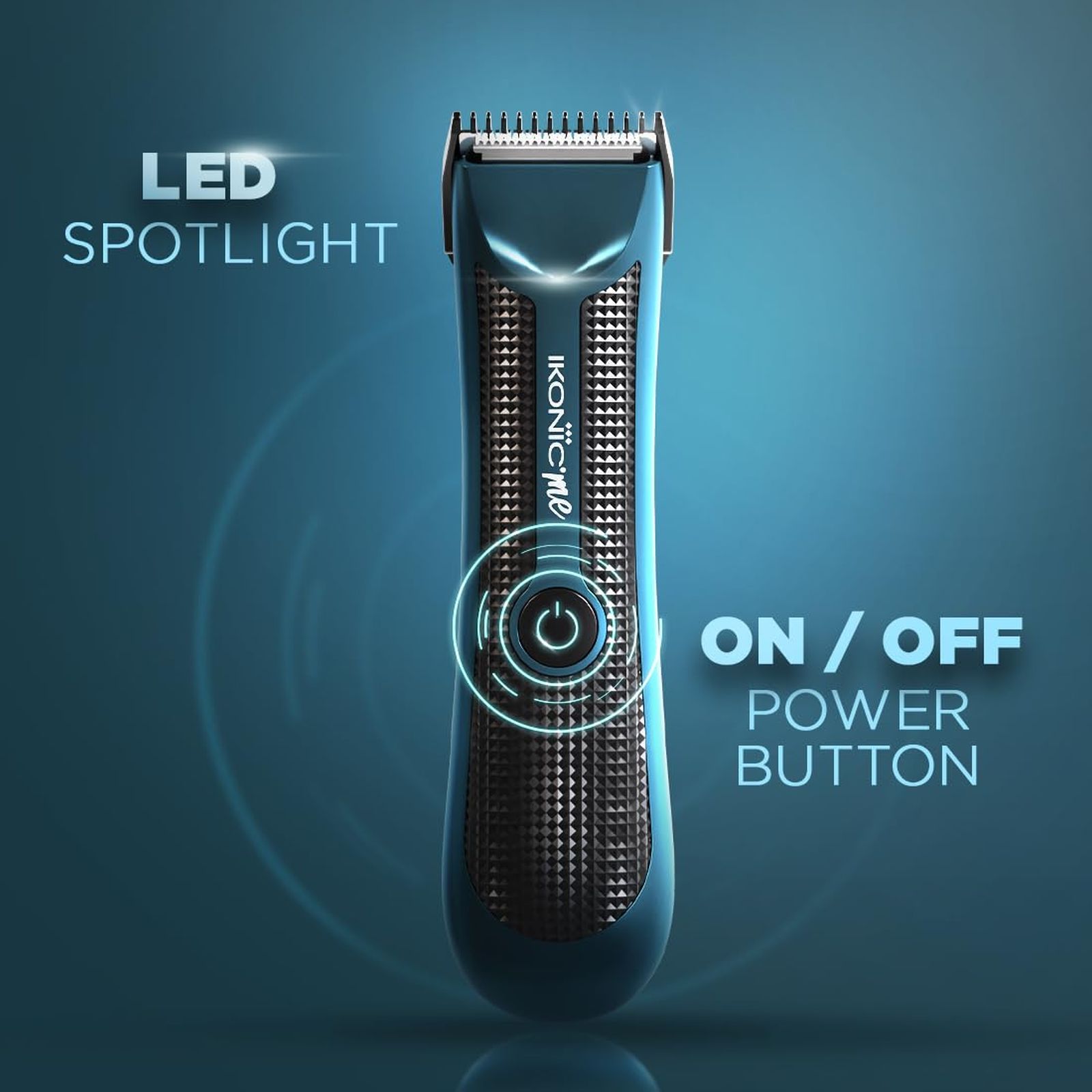 Ikonic Rechargeable Cordless Dry Trimmer for Beard and Body with 3 Length Settings for Men (90mins Runtime, Quick Charging, Blue)_3