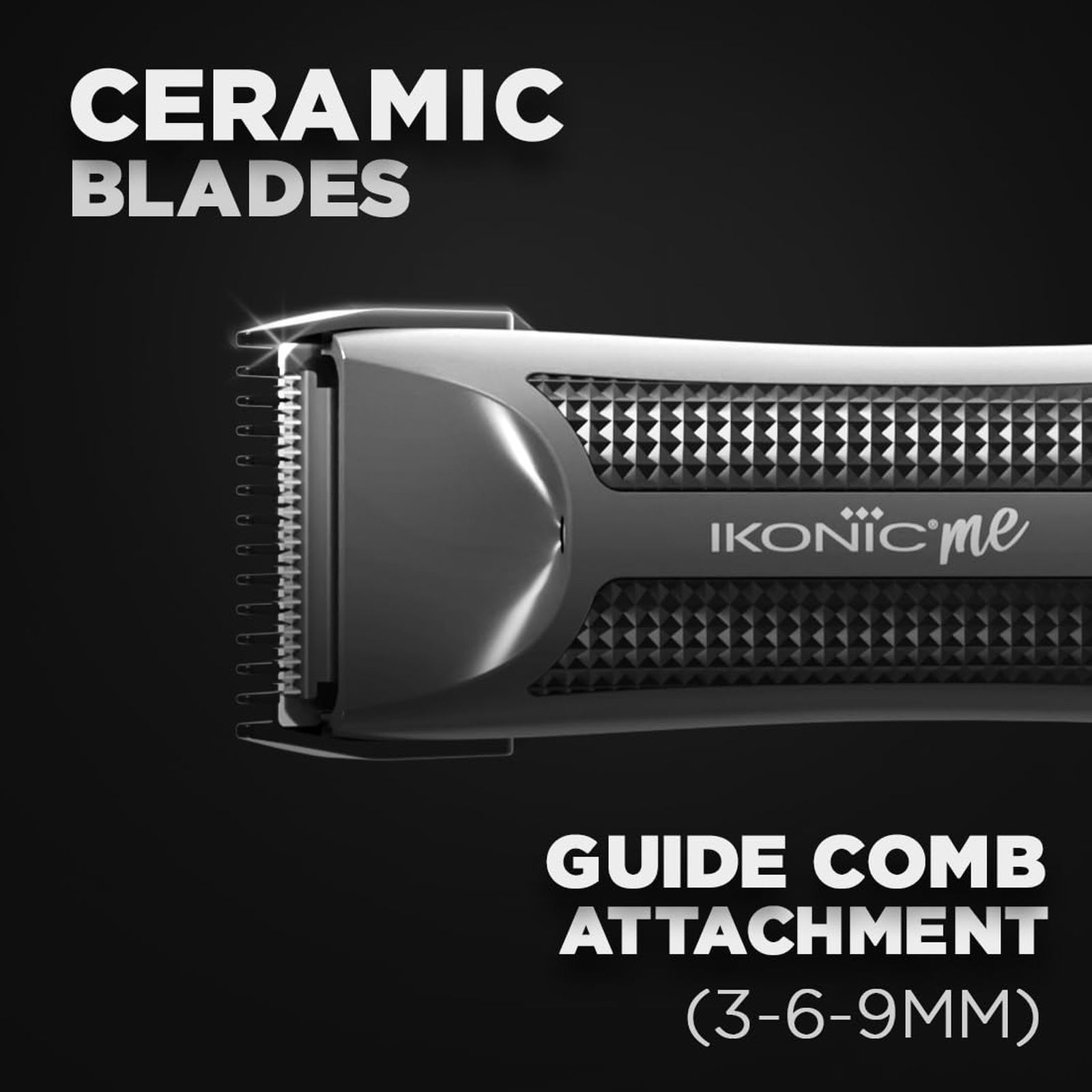 Ikonic Rechargeable Cordless Dry Trimmer for Beard and Body with 3 Length Settings for Men (90mins Runtime, Quick Charging, Grey)_3