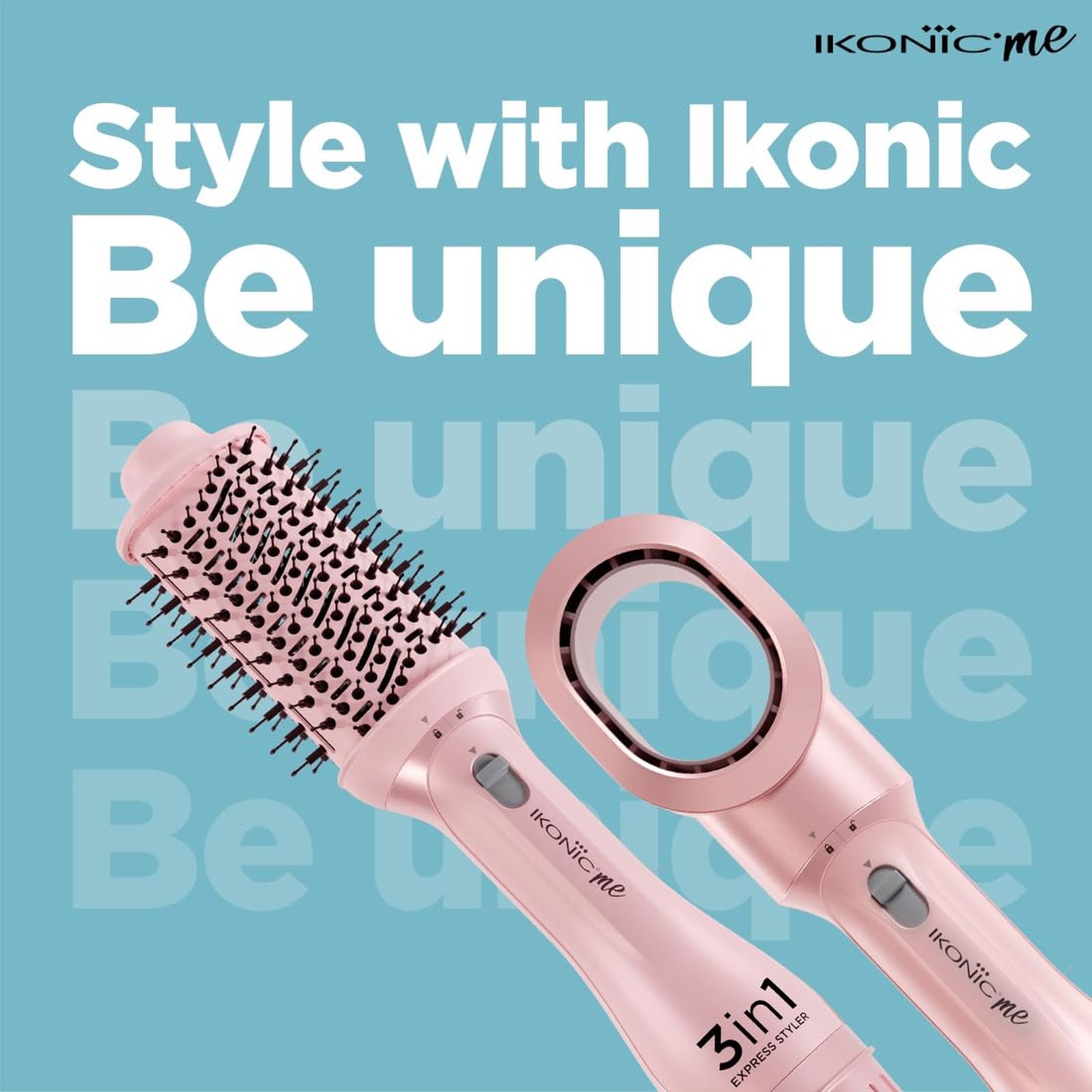 Ikonic Me Express 3-in-1 Hair Styler with Ceramic Titanium Coated Barrel (Innovative Airflow Vents, Pink)_7