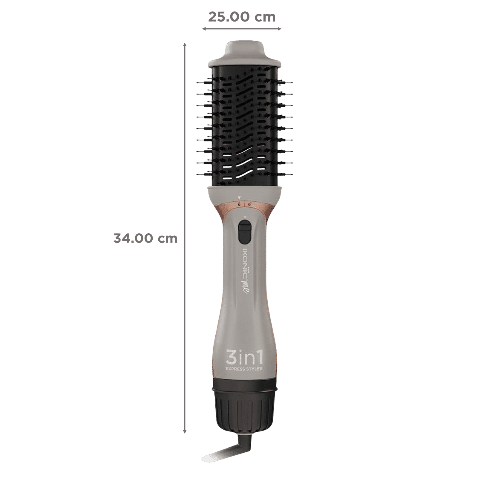 Ikonic Me Express 3-in-1 Hair Styler with Ceramic Titanium Coated Barrel (Innovative Airflow Vents, Grey)_2