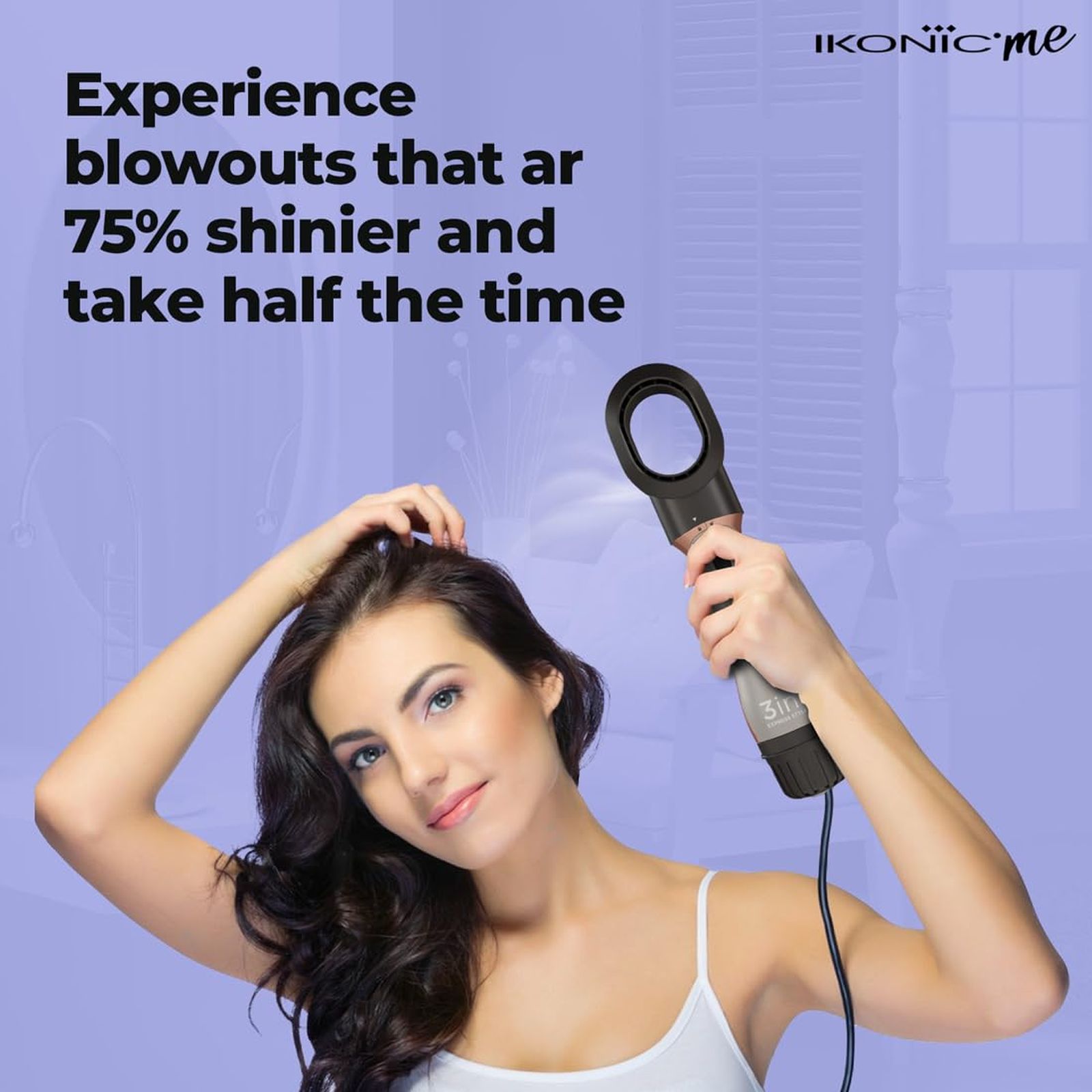 Ikonic Me Express 3-in-1 Hair Styler with Ceramic Titanium Coated Barrel (Innovative Airflow Vents, Grey)_6
