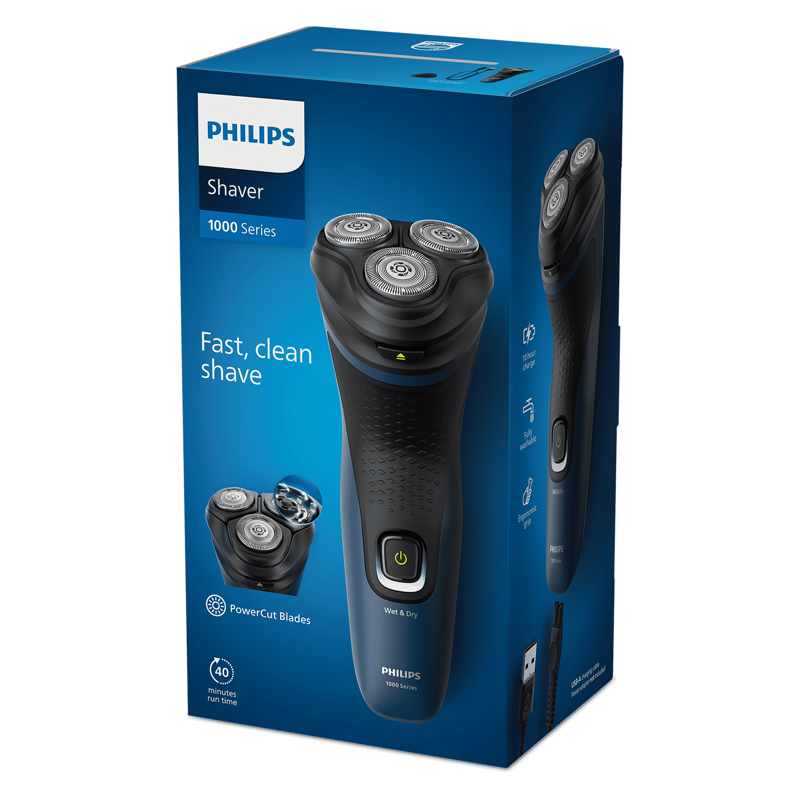 PHILIPS 1000 Series Rechargeable Cordless Shaver for Face for Men (40min Runtime, Fast Charging, Dark Grey) PHILIPS 1000 Series Rechargeable Cordless Shaver for Face for Men (40min Runtime, Fast Charging, Dark Grey)_5