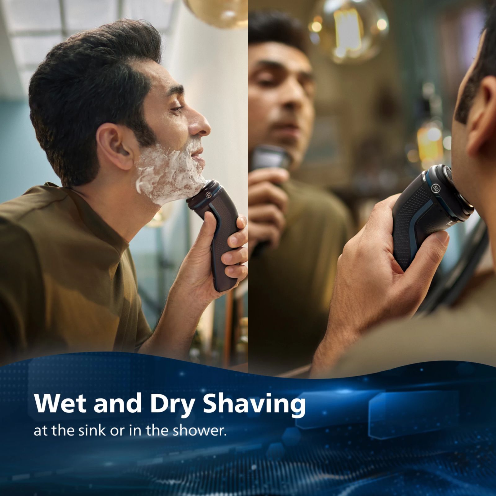 PHILIPS 3000 Series Rechargeable Cordless Shaver for Face for Men (60min Runtime, Skin Protect Technology, Black Silver)_6